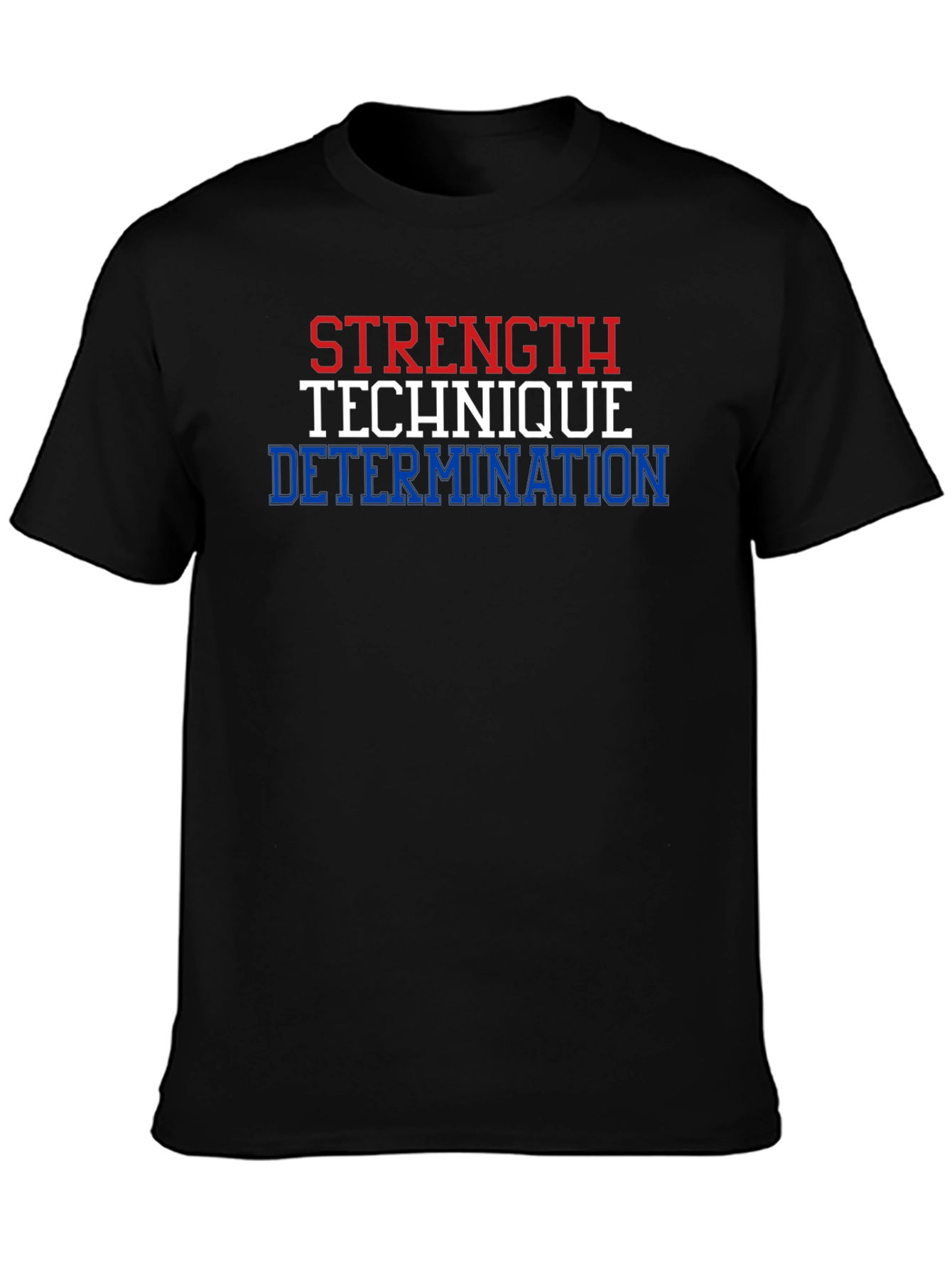 Black Strength, Technique, Determination Graphic T-Shirt view 3