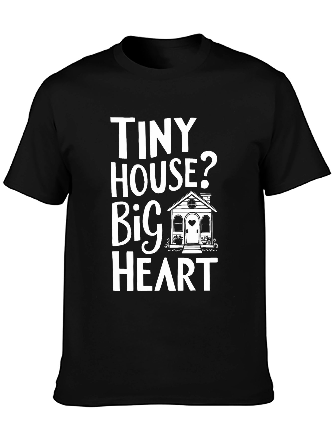 Black Tiny House Big Heart Graphic Tee view 3