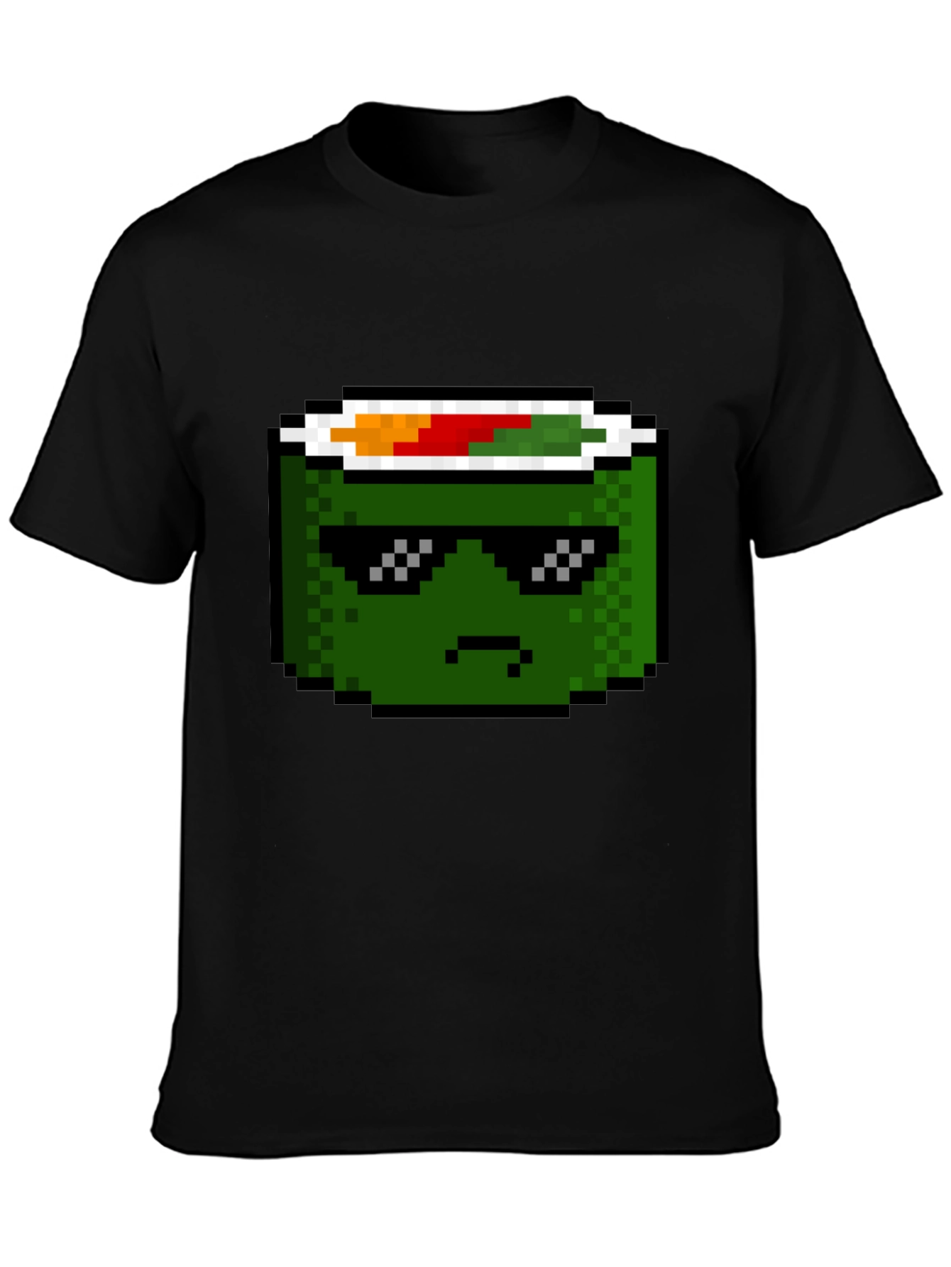 Black Pixel Sushi Roll T-Shirt - Cool Foodie Tee view 3