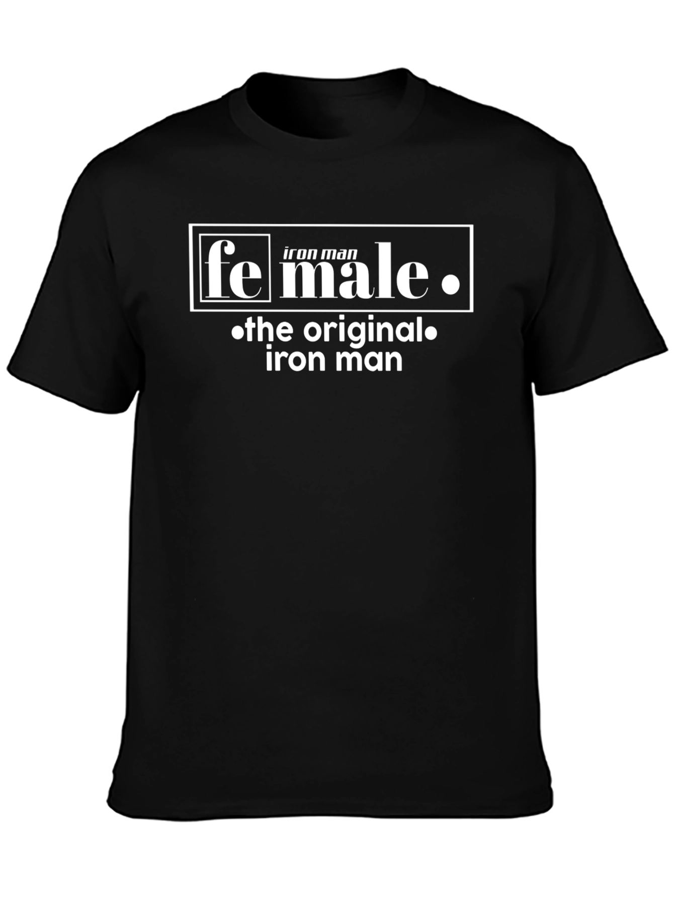 Black Funny "Female Iron Man" Graphic T-Shirt view 3