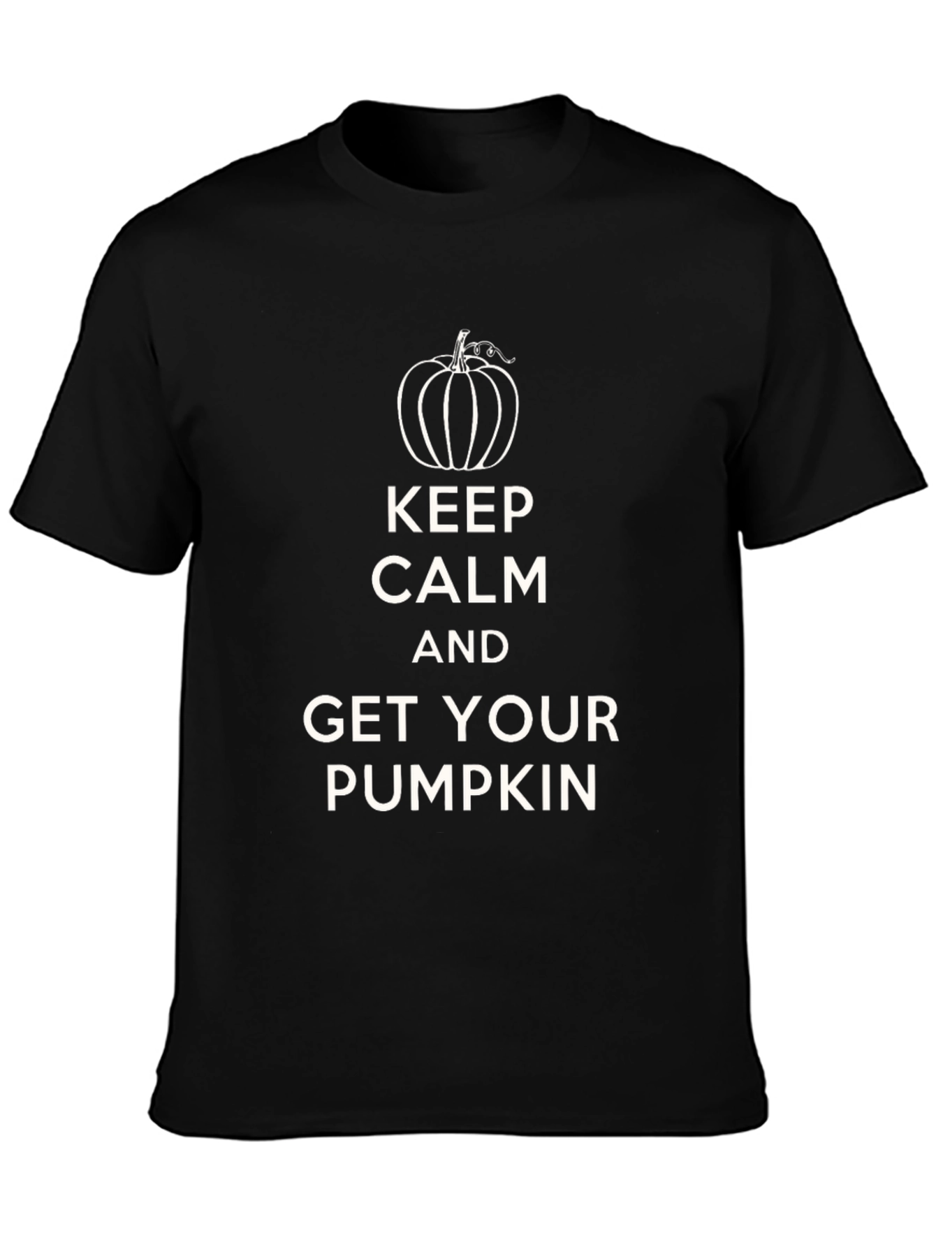Black Keep Calm Pumpkin Black T-Shirt view 3