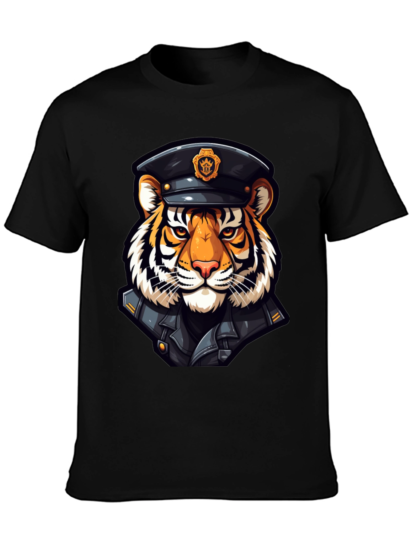 Black Tiger Officer Graphic T-Shirt view 3