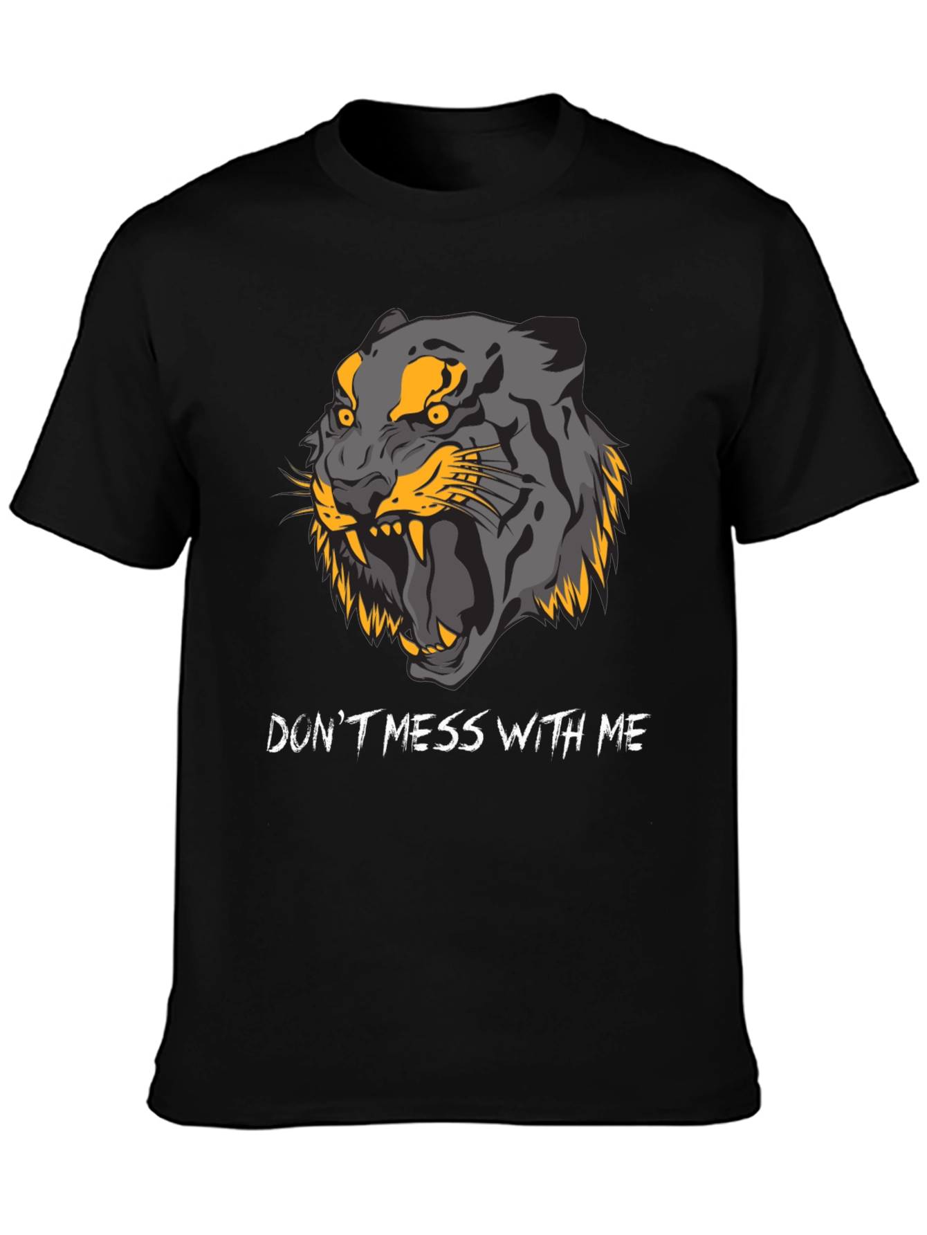 Black Don't Mess With Me Tiger Graphic Tee view 3