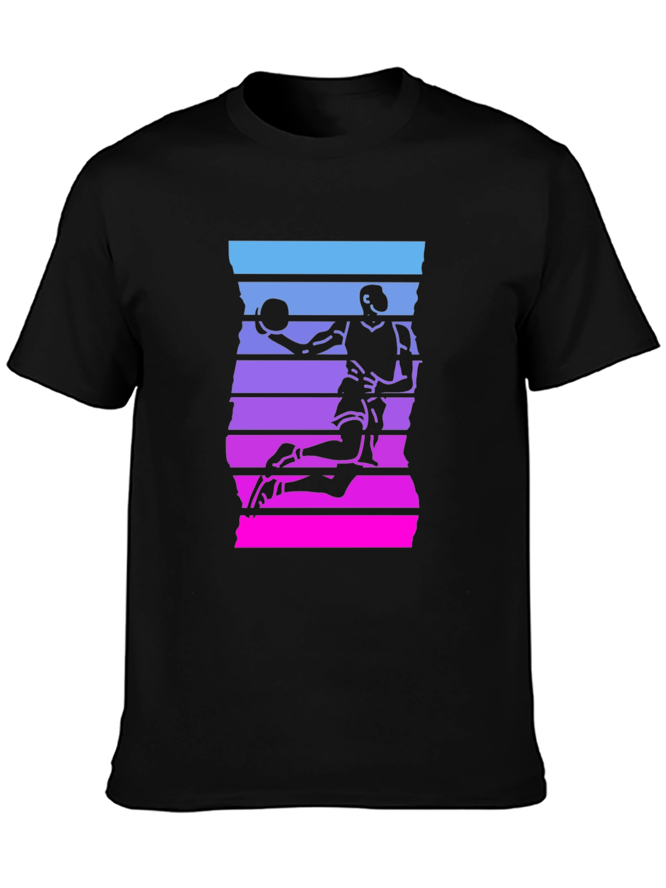 Black Retro Basketball Player Graphic Tee view 3