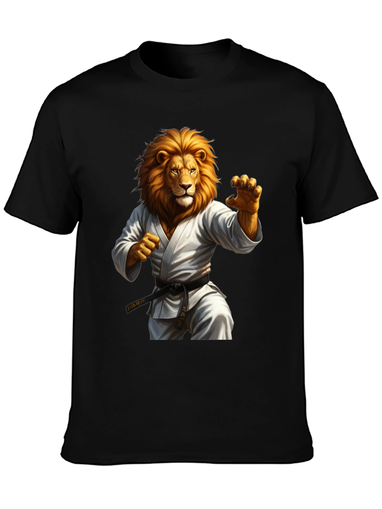 Black Lion Karate T-Shirt - Martial Arts Animal Tee view 3