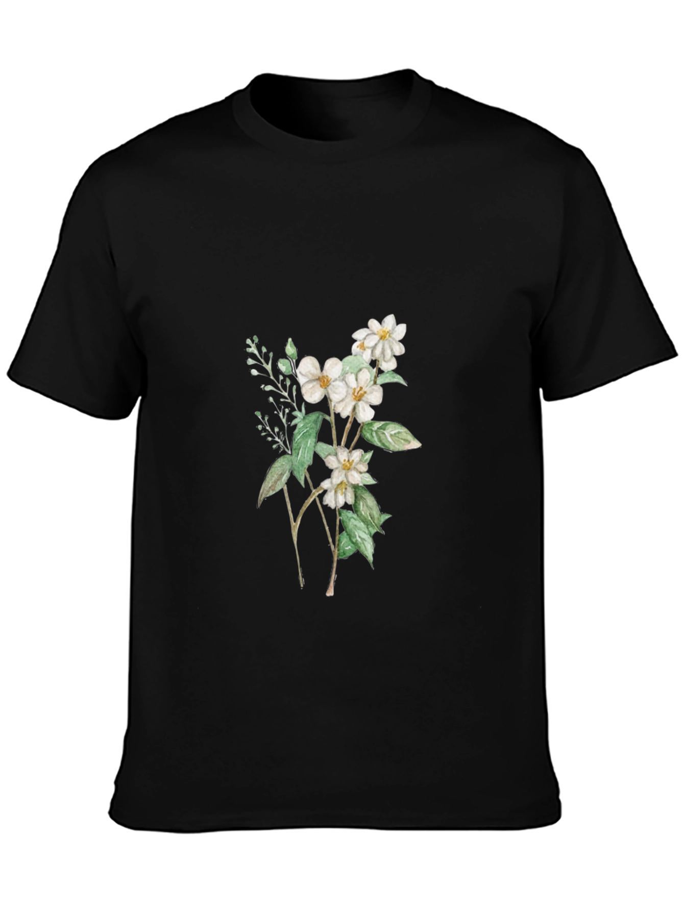 Black Floral Graphic Black T-Shirt view 3