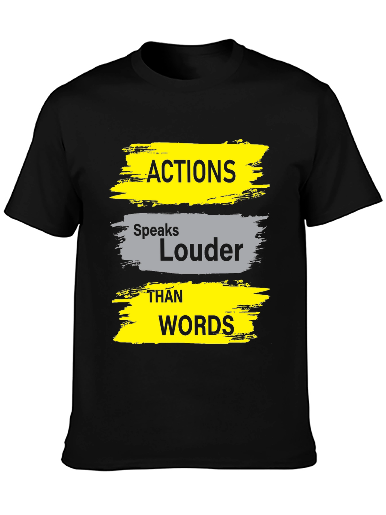 Black Actions Speak Louder Black Graphic Tee view 3