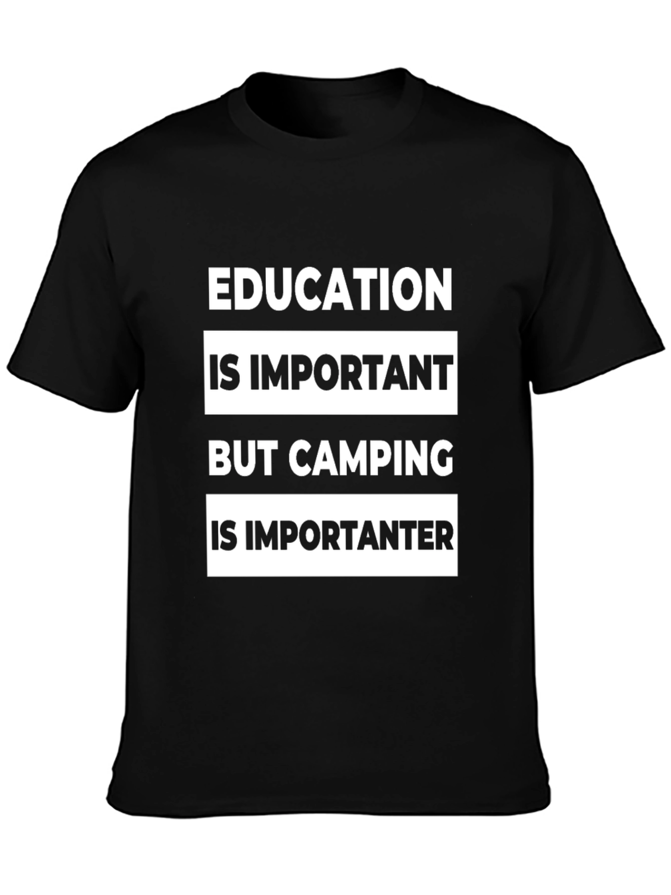 Black Camping Is Importanter Funny Graphic Tee view 3