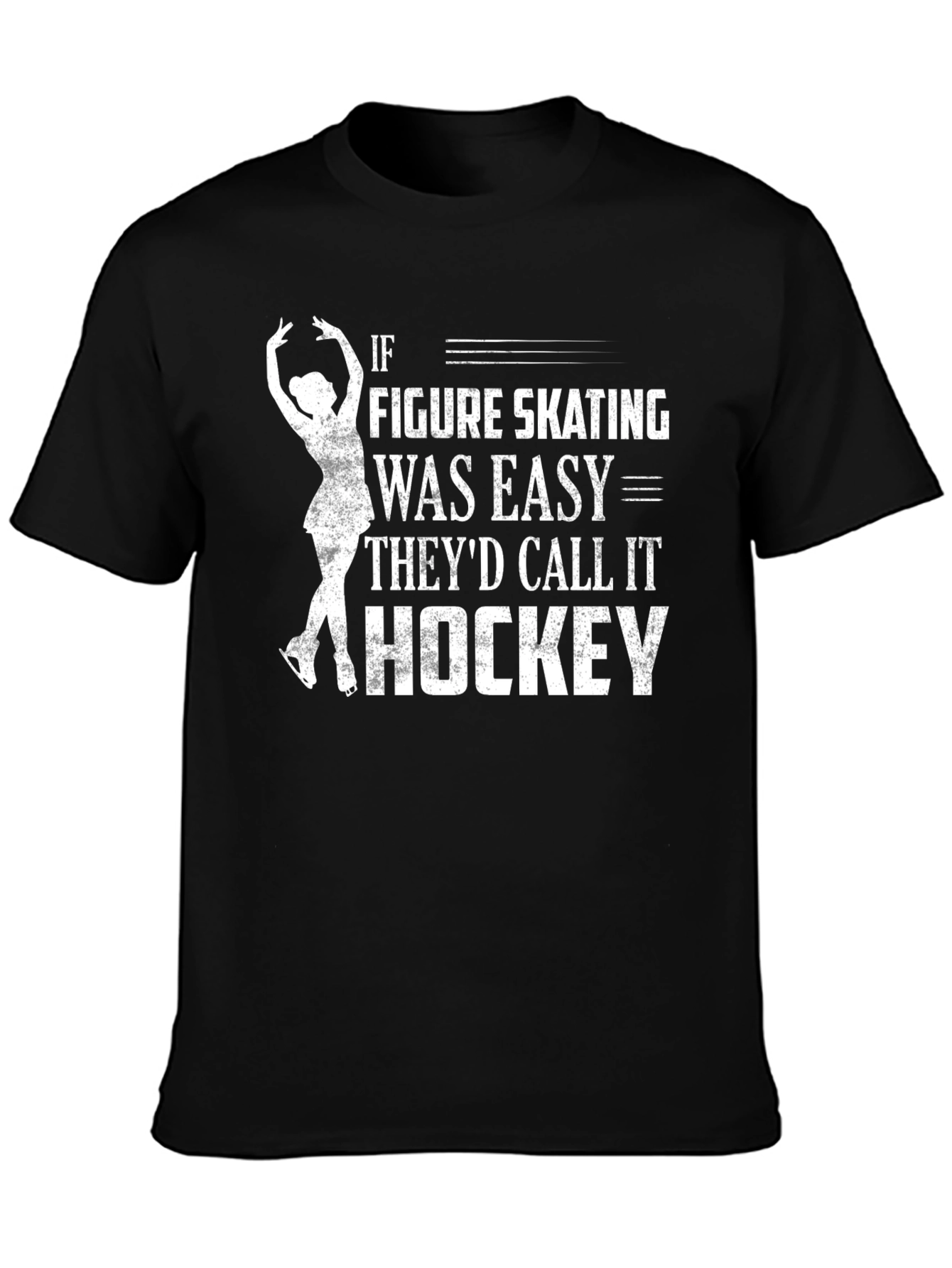 Black Figure Skating T-Shirt: If Figure Skating Was Easy... view 3