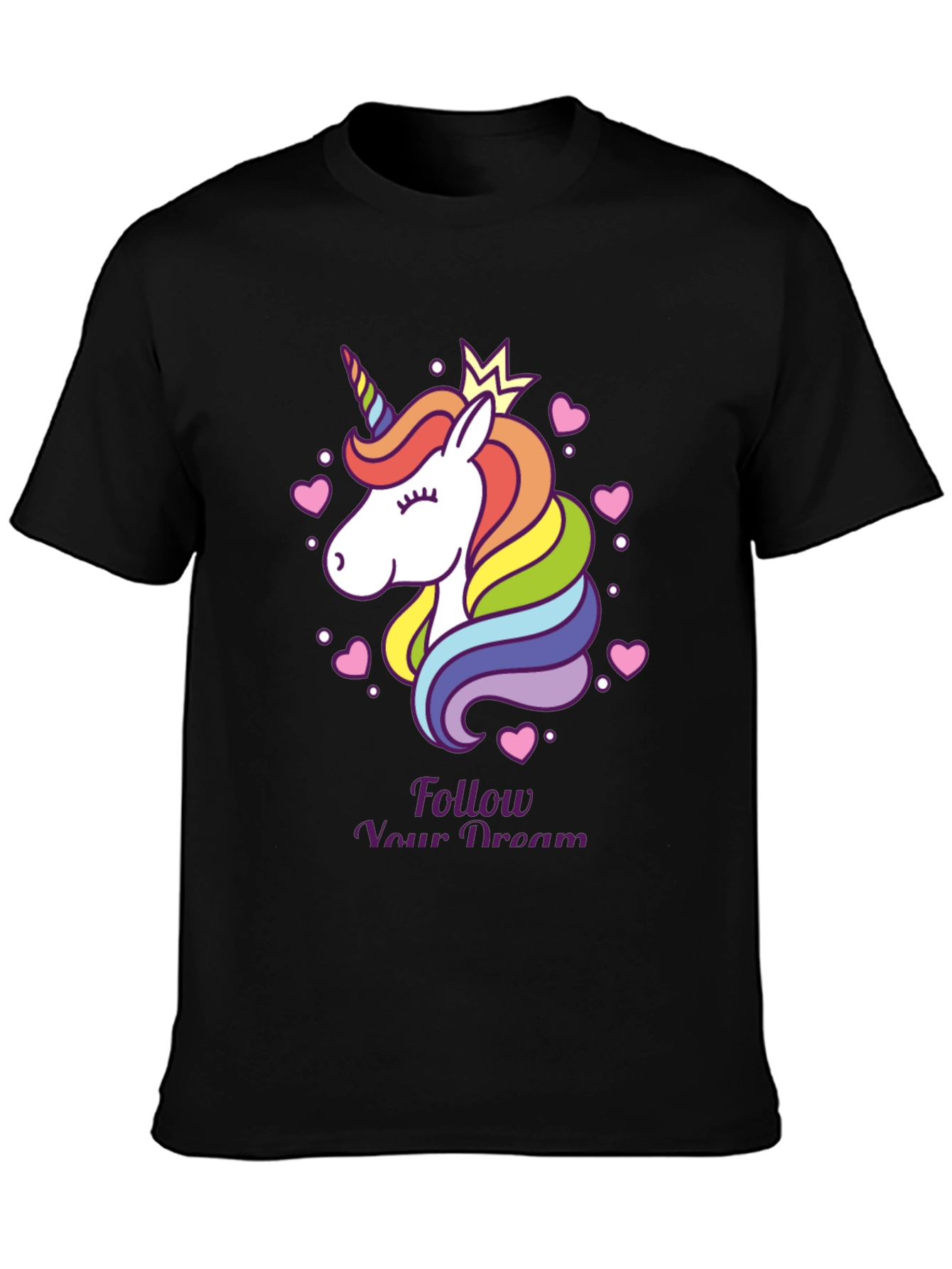 Black Unicorn Dream T-Shirt - Follow Your Dreams Tee view 3