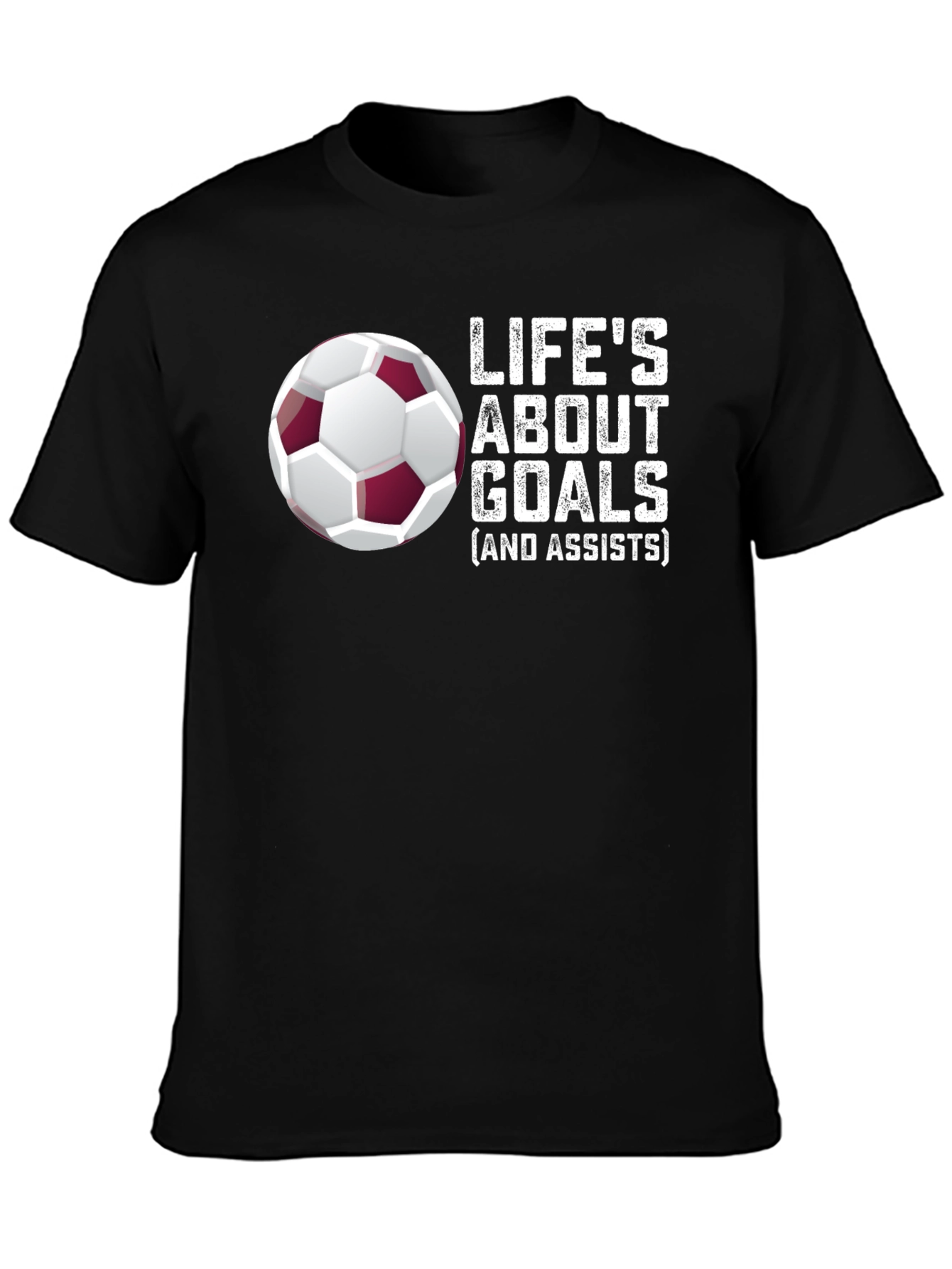 Black Life's About Goals Soccer T-Shirt view 3
