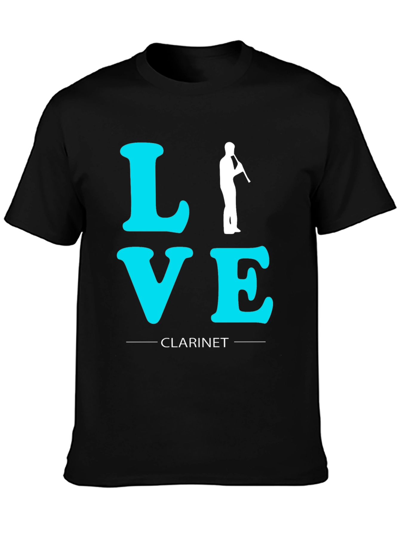 Black Love Clarinet T-Shirt - Black view 3