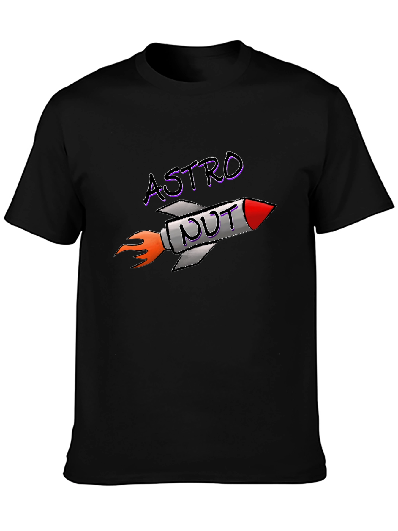 Black Astro Nut T-Shirt - Rocket Space Humor Tee view 3