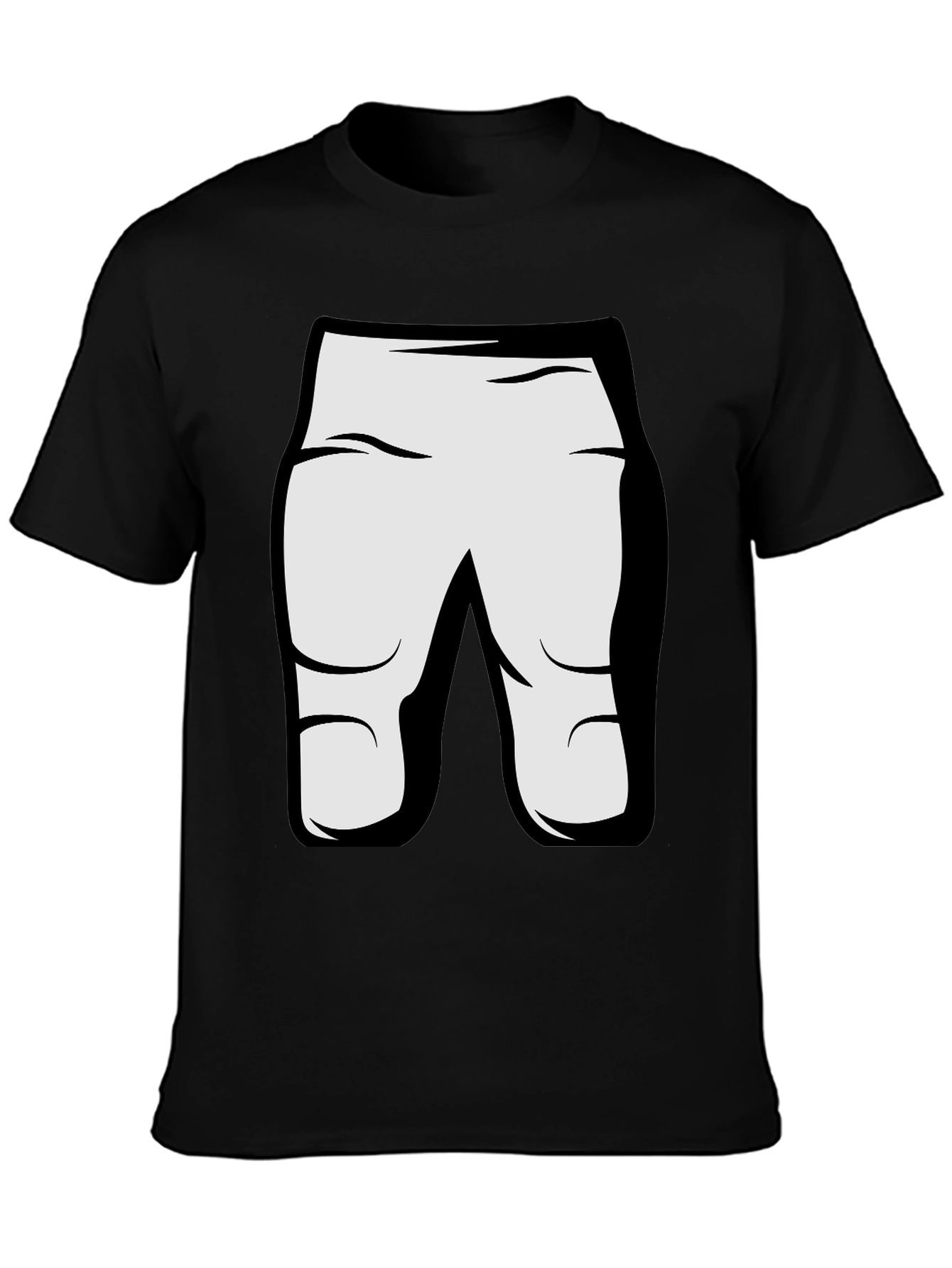 Black Funny Cartoon Character T-Shirt - Black view 3