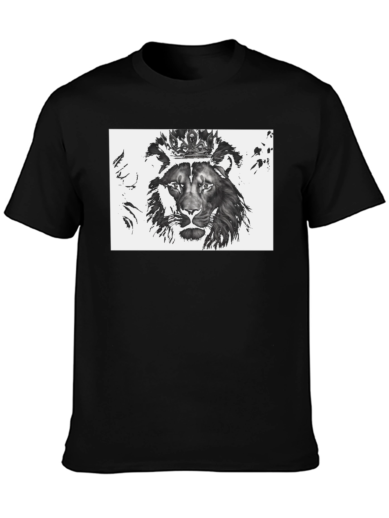 Black Lion King Graphic Tee - Black Cotton Blend view 3