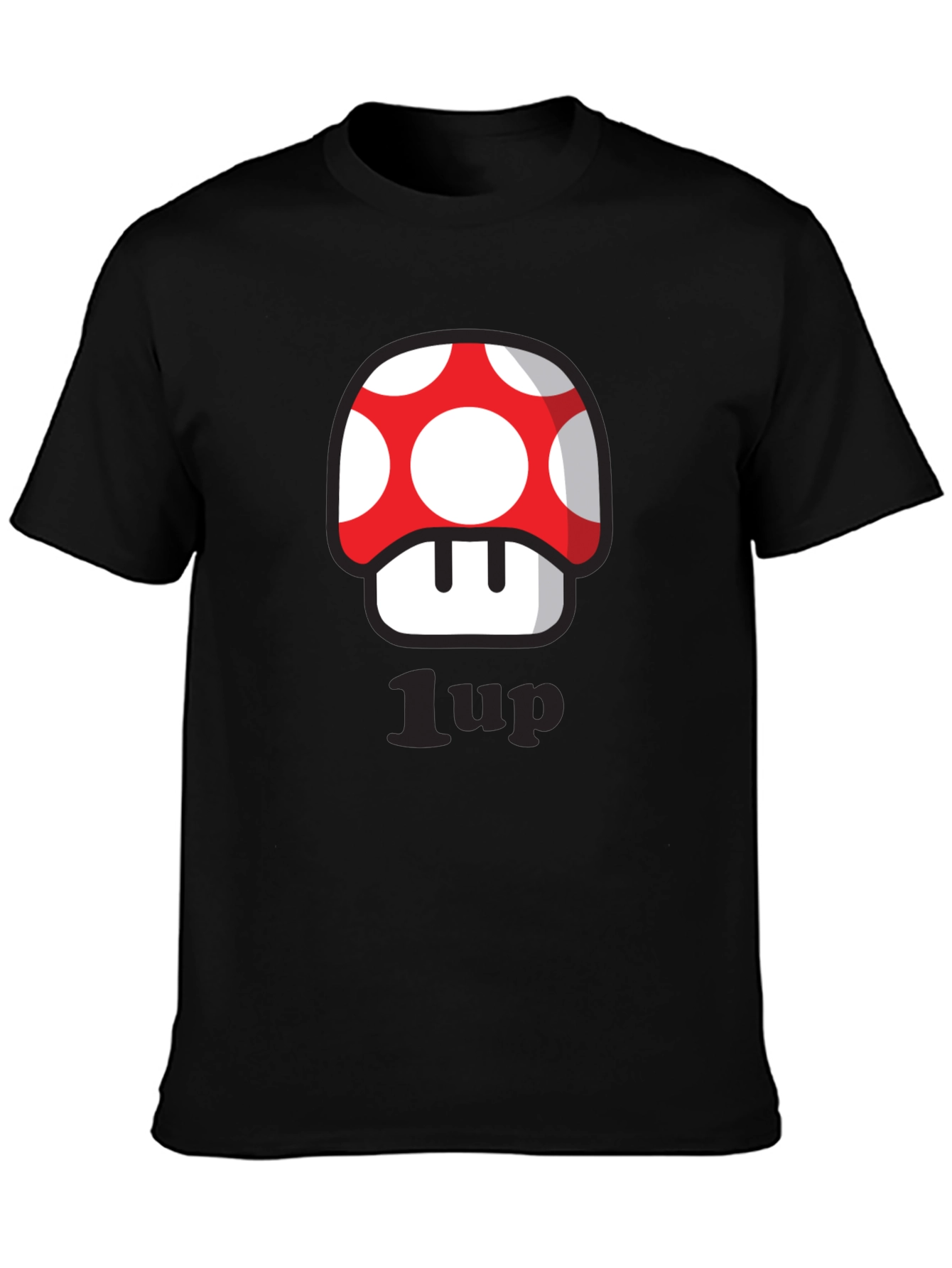 Black 1-Up Mushroom T-Shirt - Gamer Style! view 3