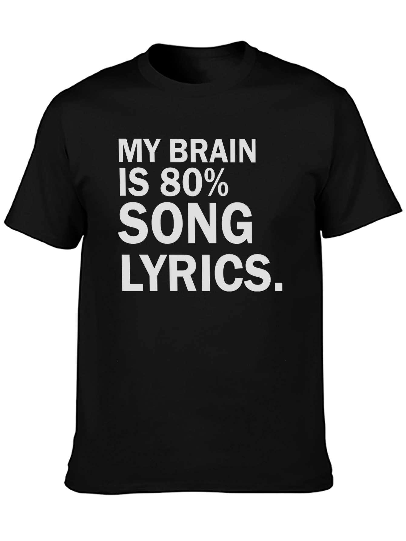 Black Funny Song Lyrics T-Shirt, Music Lover Tee view 3
