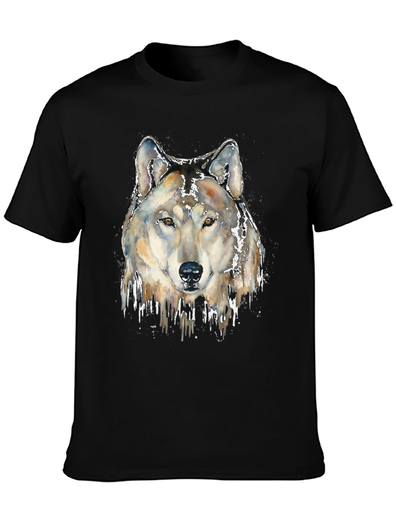 Black Wolf Head Graphic Print Tee view 3