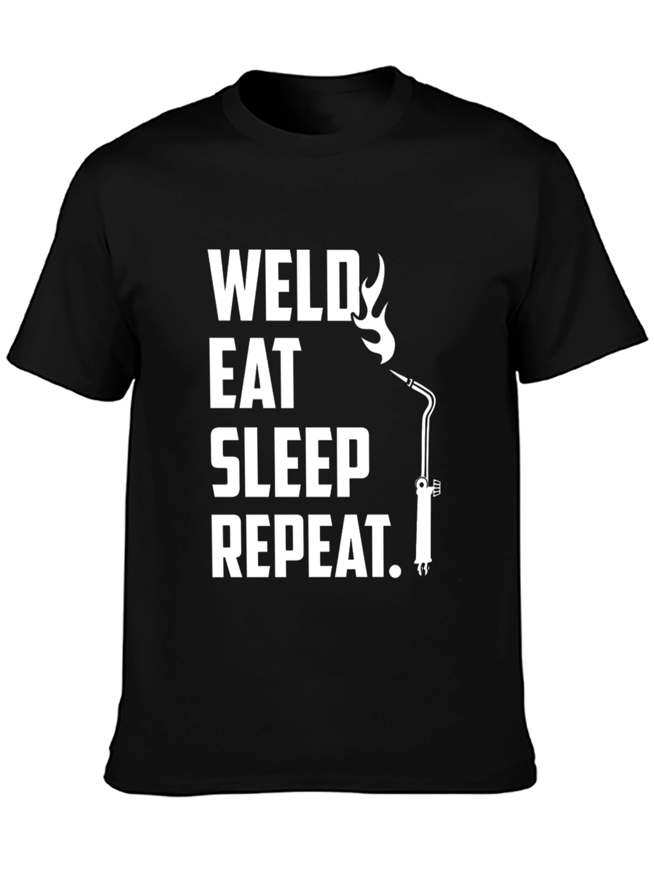Black Weld, Eat, Sleep, Repeat Black T-Shirt view 3