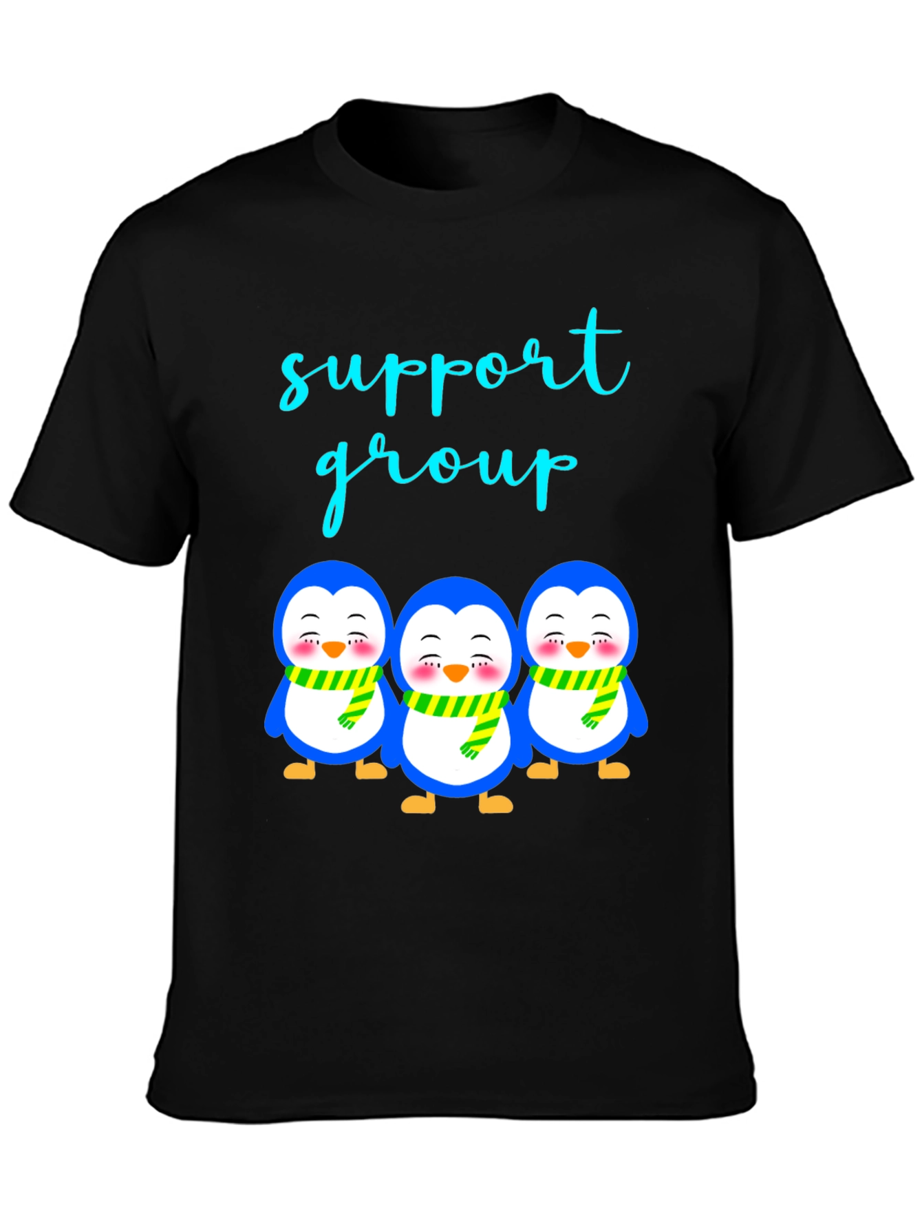 Black Penguin Support Group T-Shirt view 3