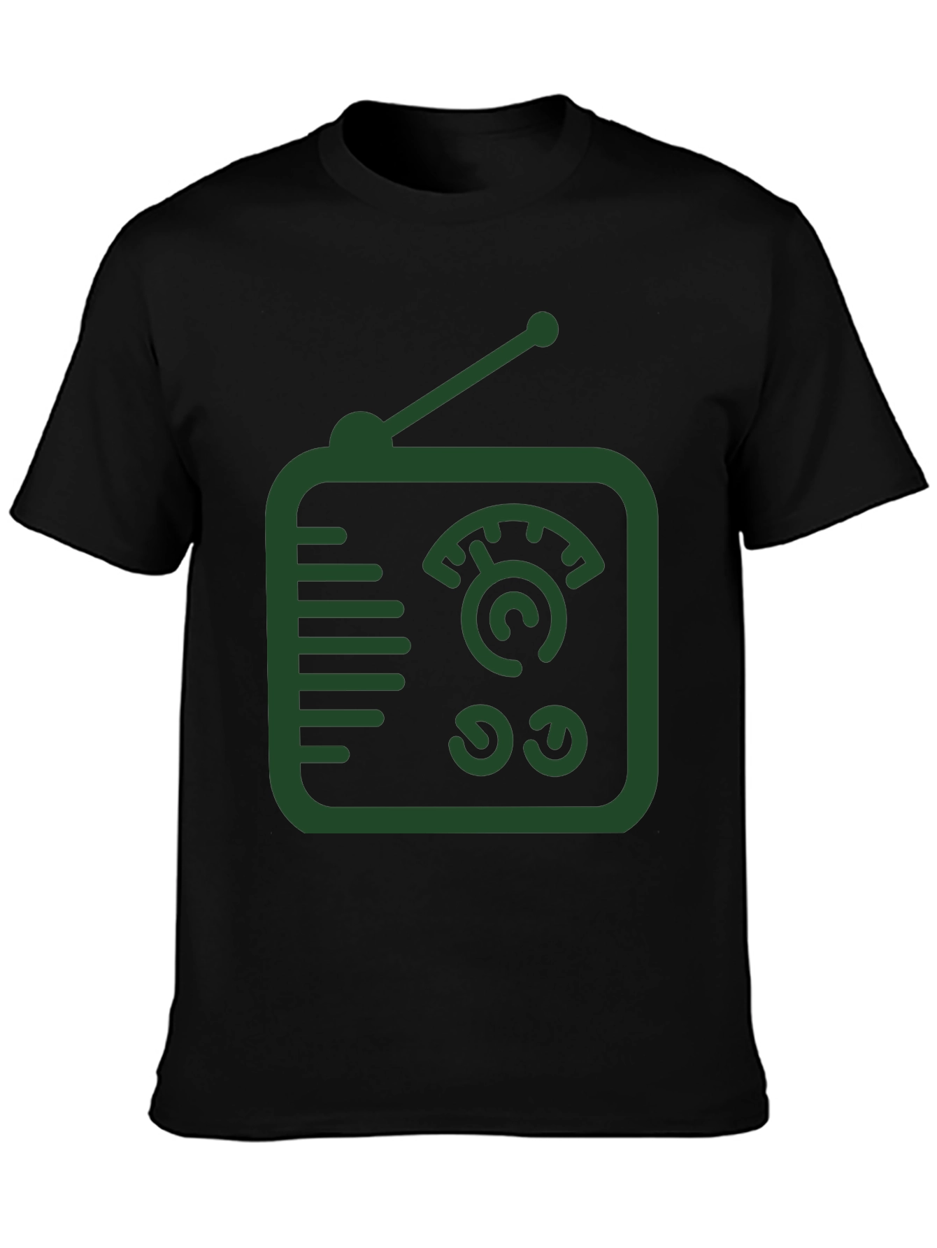 Black Retro Radio Graphic Tee - Cool Vintage Style view 3
