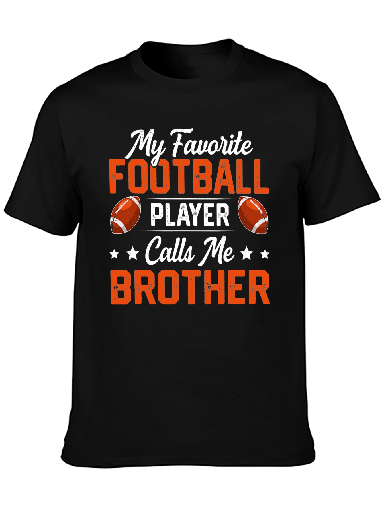 Black Football Brother T-Shirt view 3