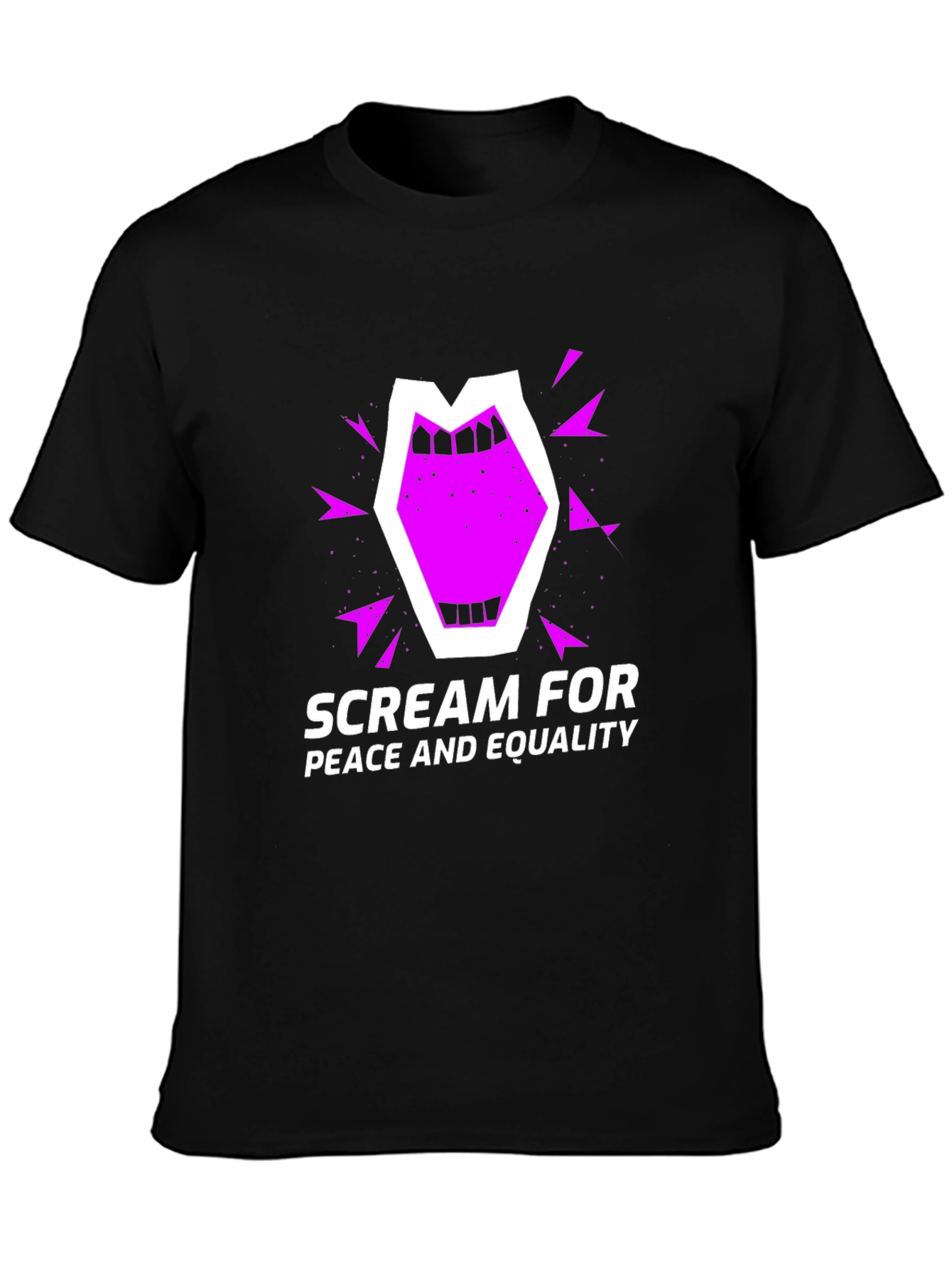Black Scream for Peace Tee - Equality Advocate Shirt view 3