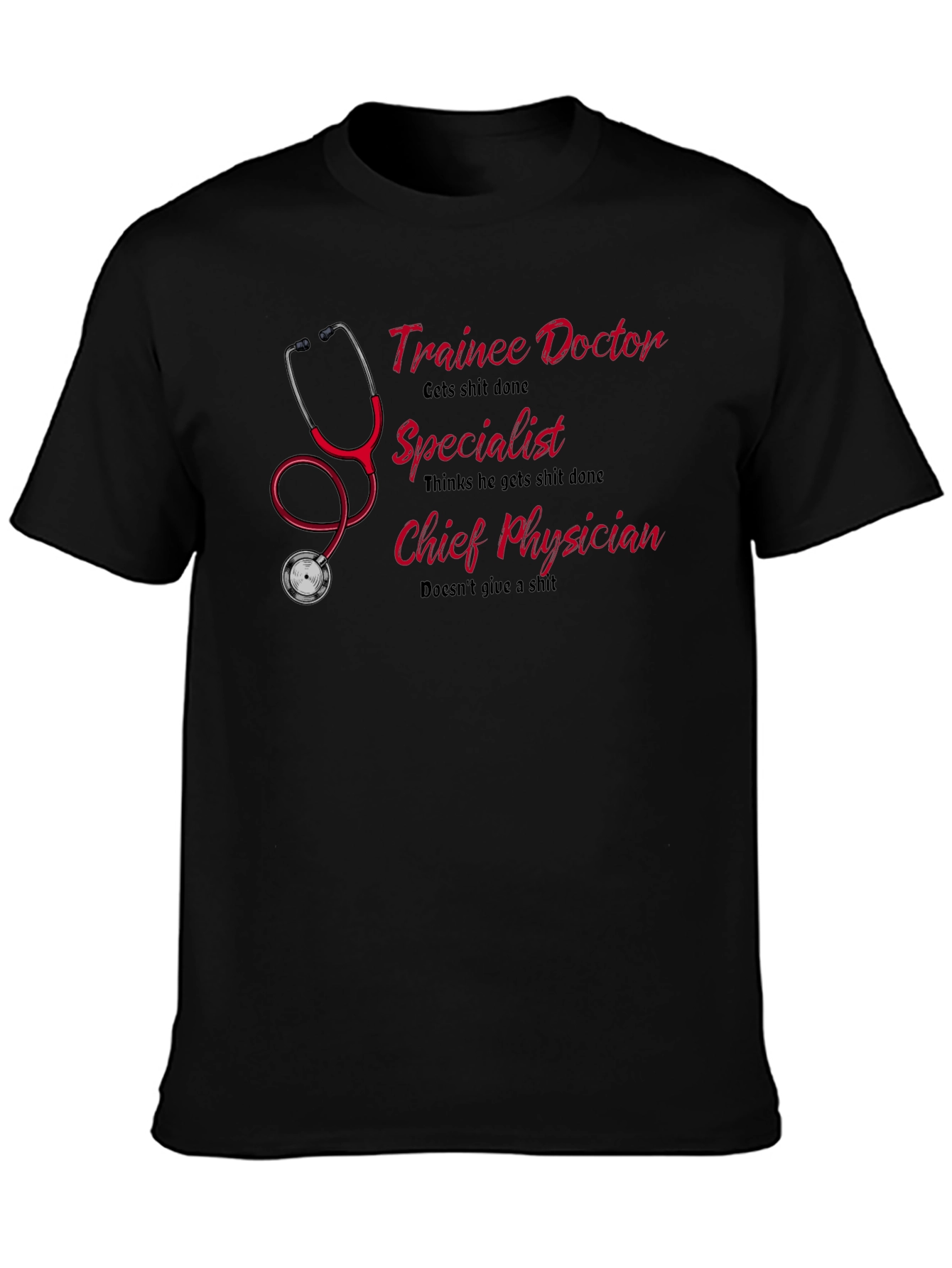 Black Funny Doctor T-Shirt - Physician Gift view 3