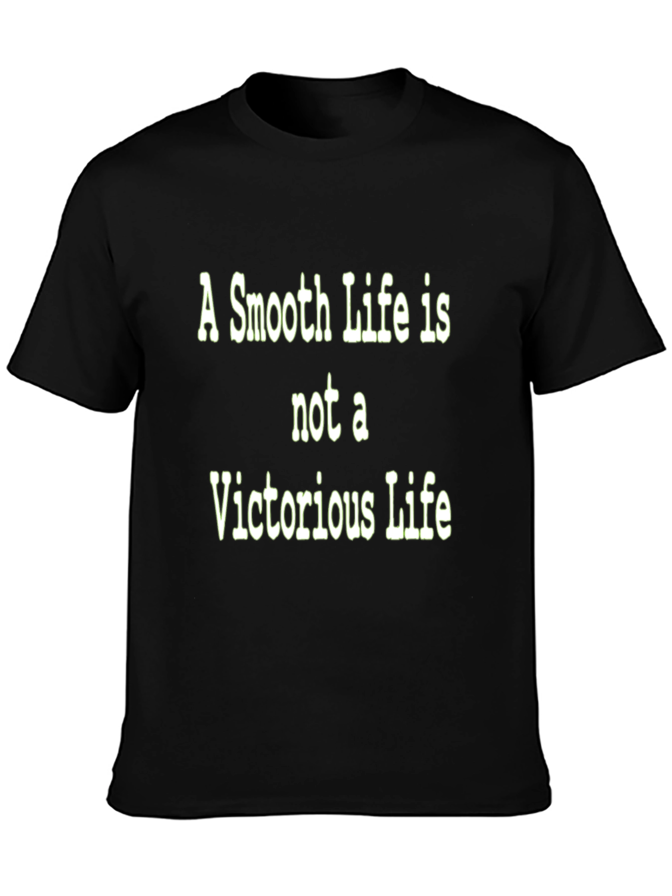 Black Motivational T-Shirt: Smooth Life Victorious Life view 3