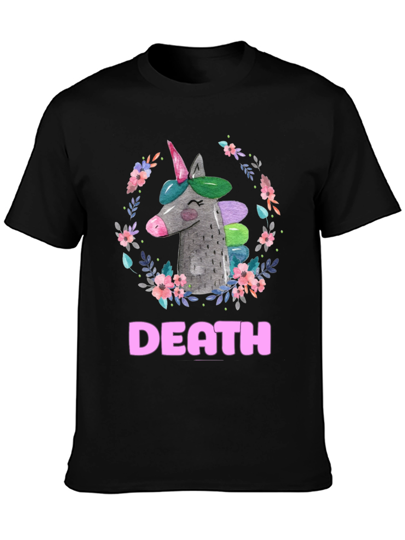 Black Unicorn Death Graphic Tee - Humor & Dark Humor view 3