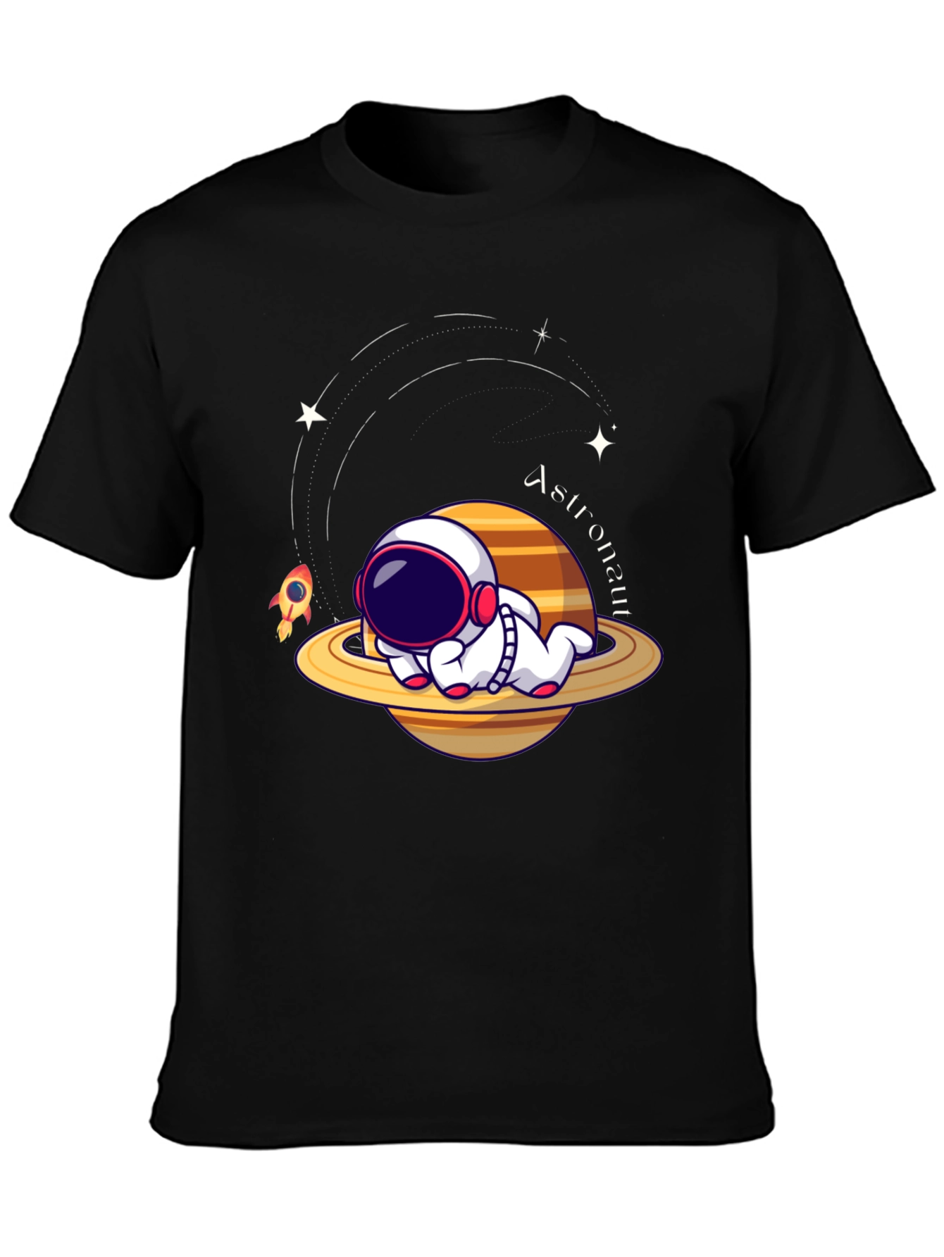 Black Cute Astronaut T-Shirt: Space Dreams Edition view 3
