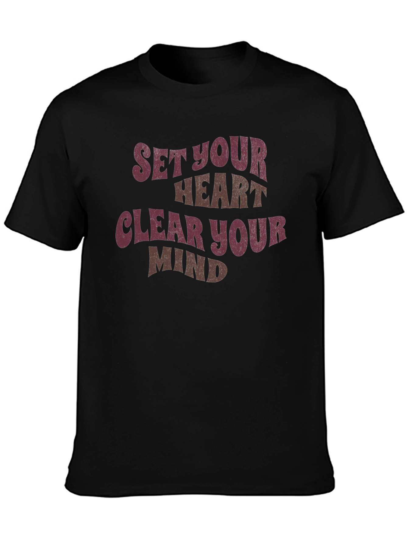 Black Set Your Heart, Clear Your Mind Graphic Tee view 3