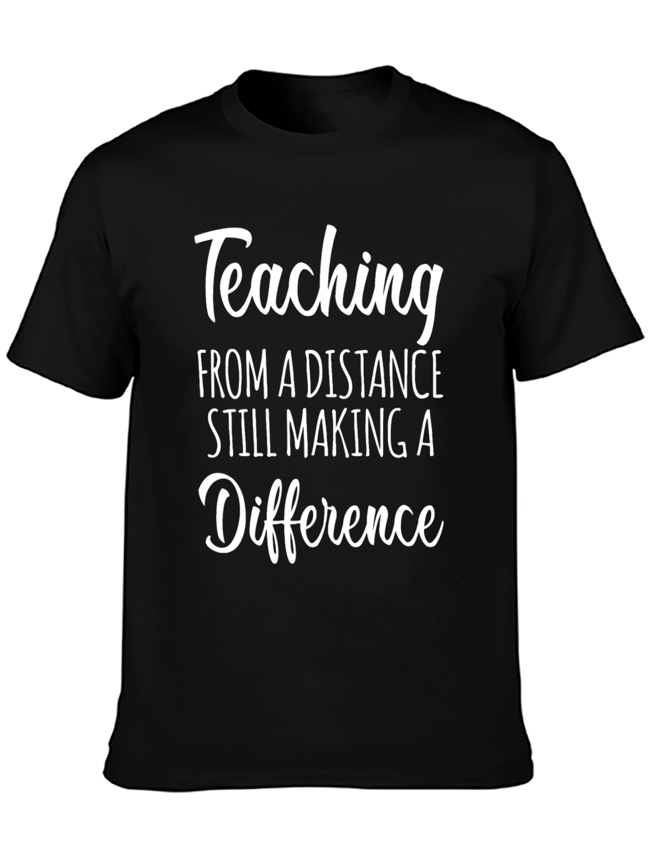 Black Teaching From a Distance Graphic Tee view 3