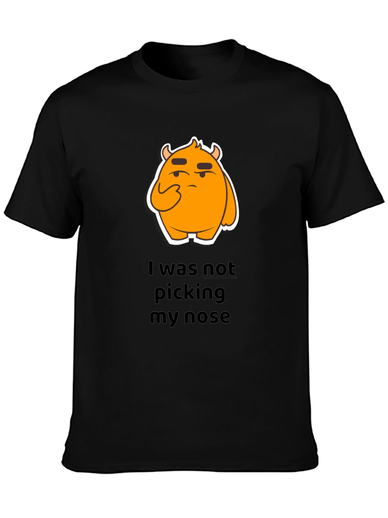 Black Funny Graphic T-Shirt - I Was Not Picking My Nose view 3