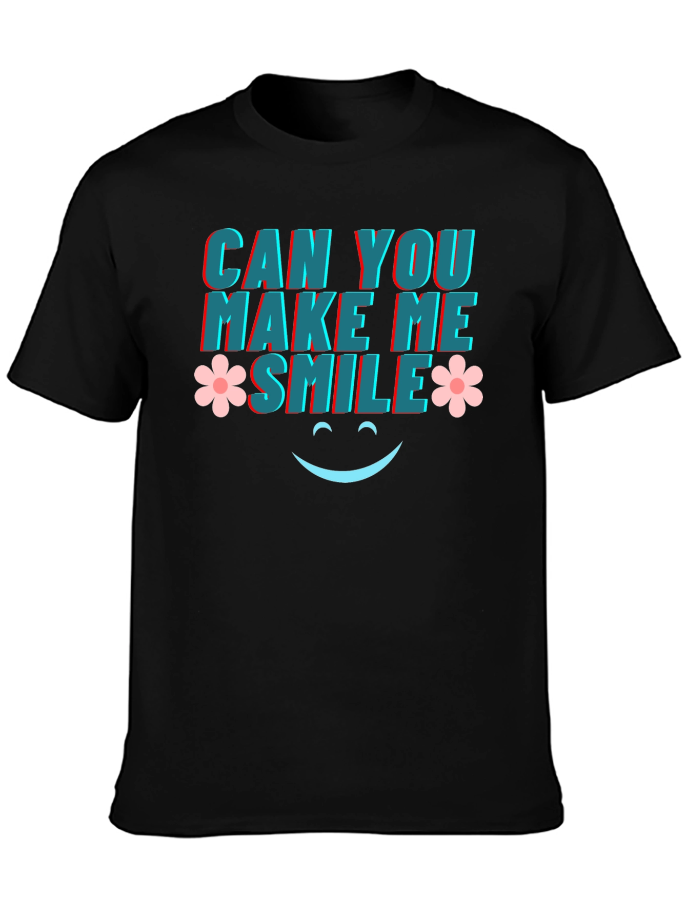 Black Can You Make Me Smile Graphic Tee view 3