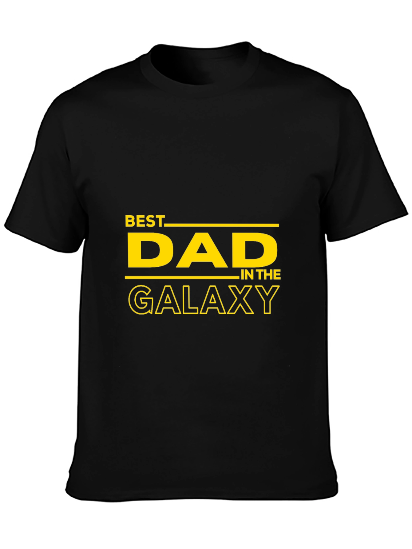 Black Best Dad in the Galaxy Black T-Shirt view 3
