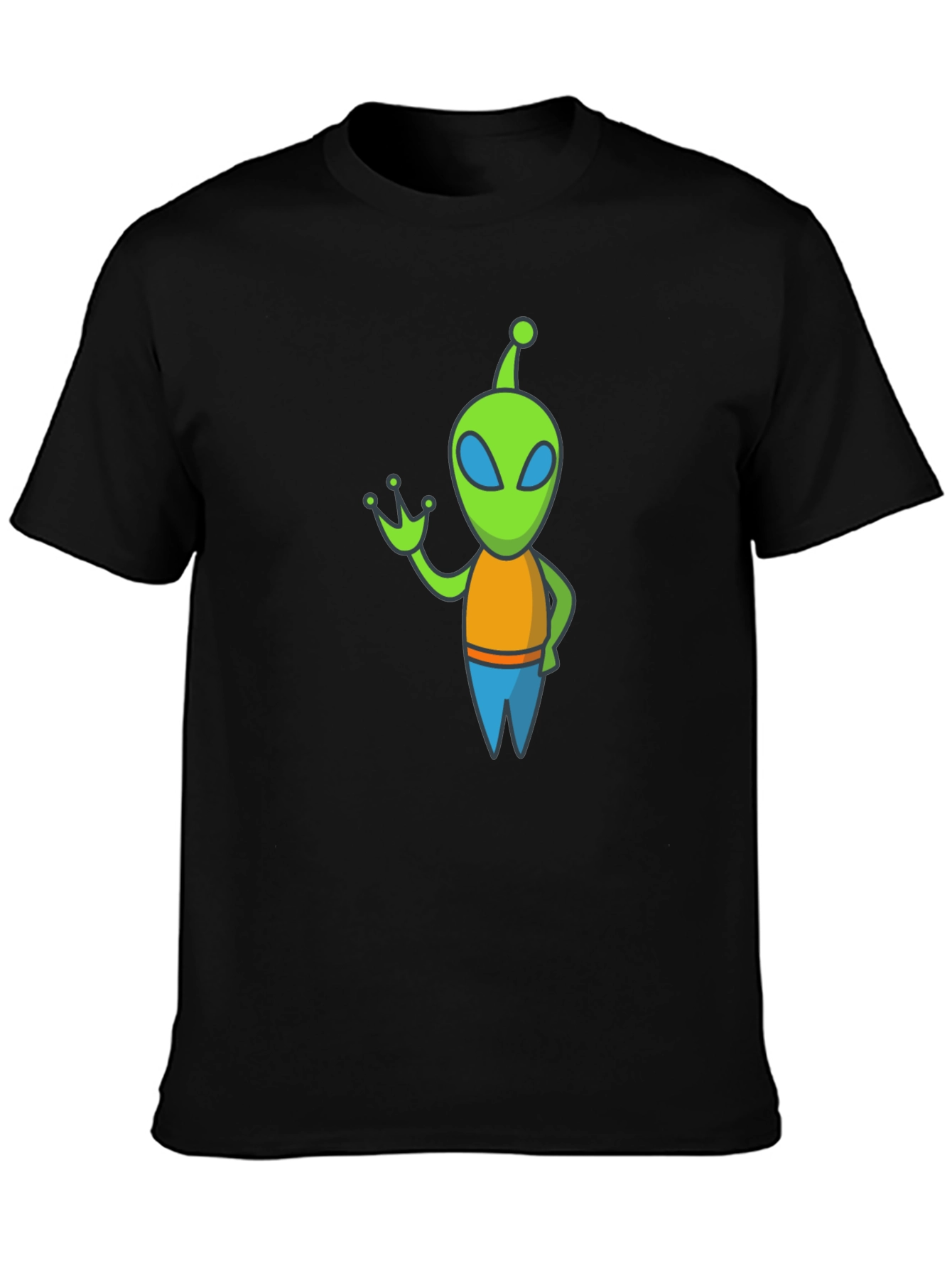 Black Alien Graphic Tee - Black Cotton Blend view 3