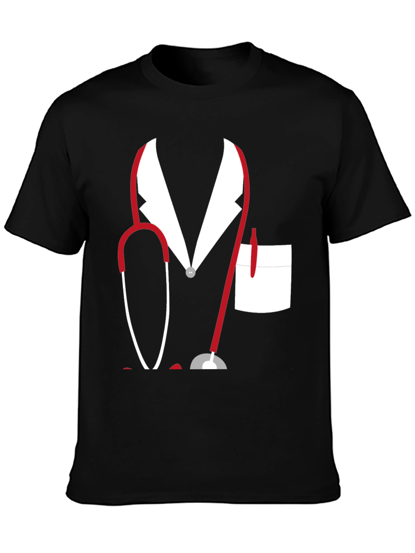 Black Doctor Costume T-Shirt - Funny Doctor Design view 3