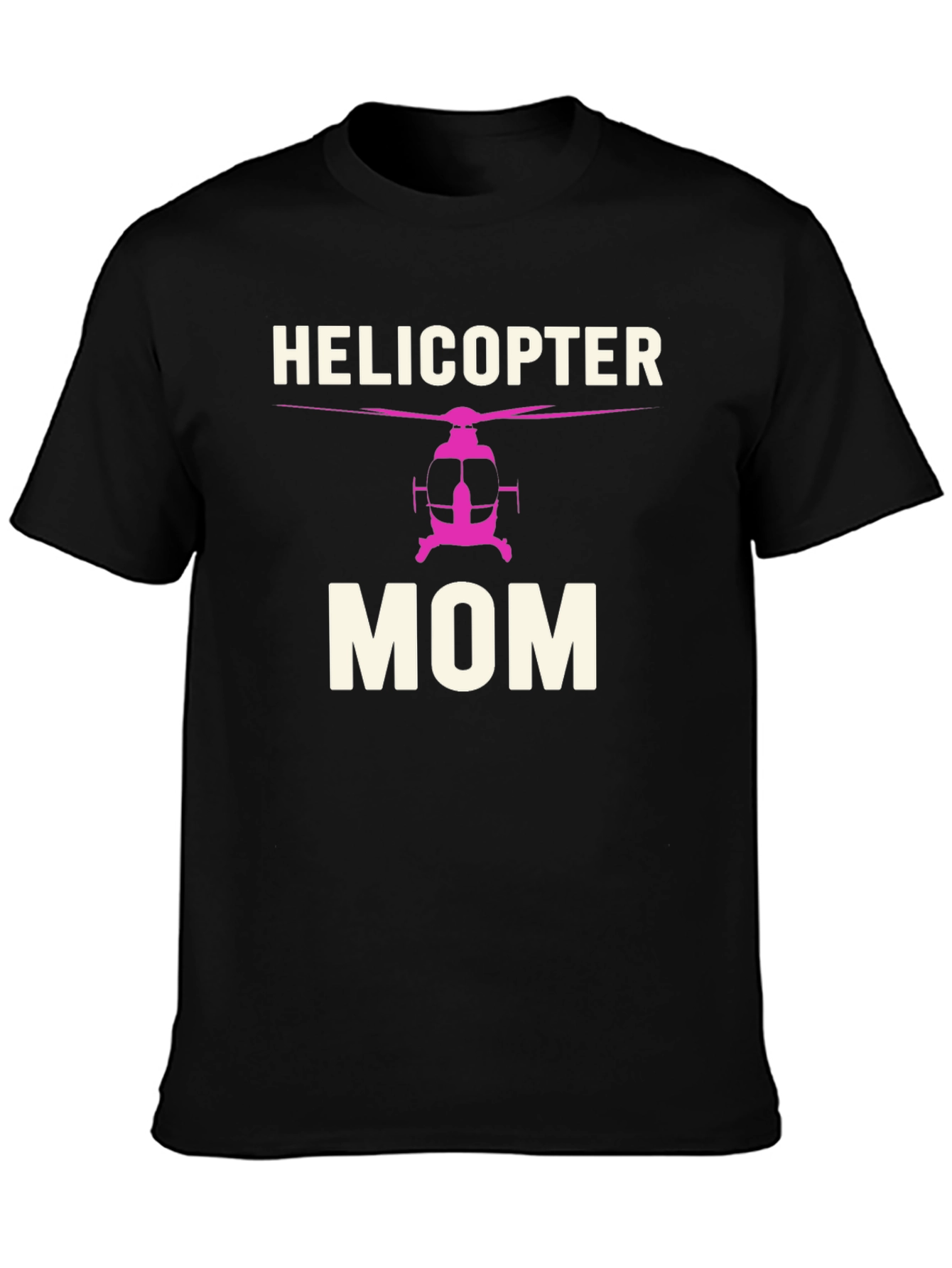 Black Helicopter Mom Black T-Shirt view 3