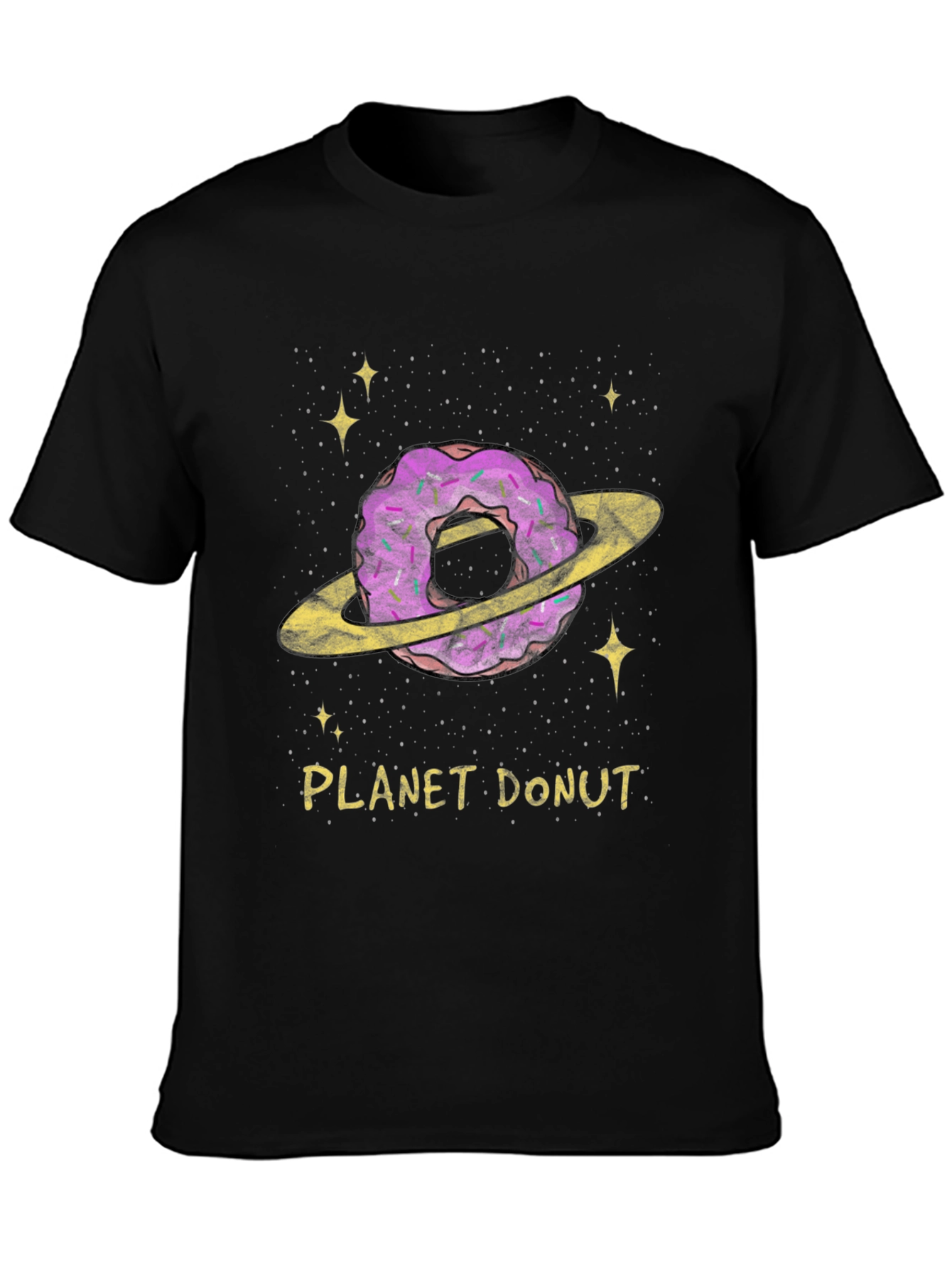 Black Planet Donut Graphic T-Shirt view 3