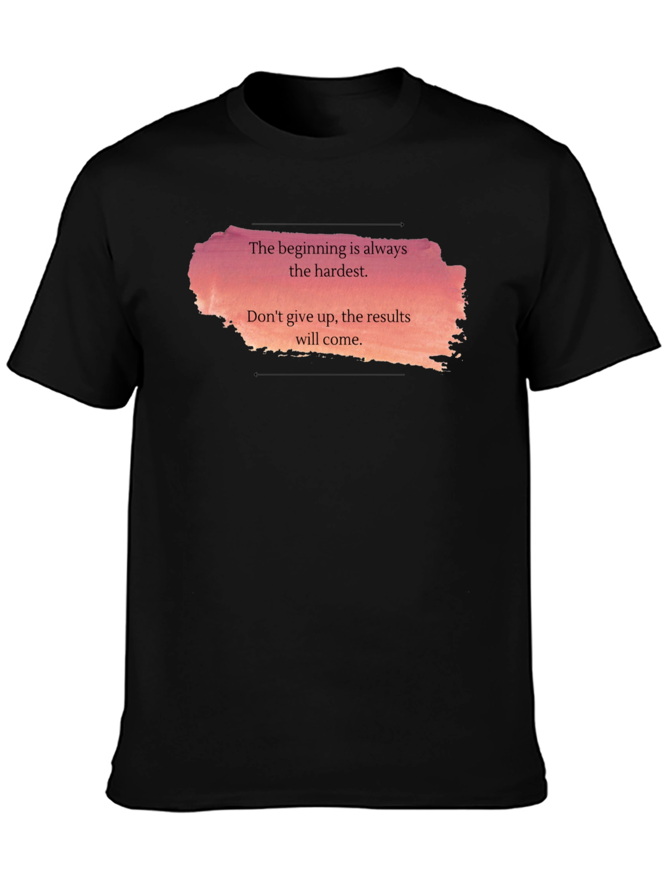 Black Motivational Quote T-Shirt: The Beginning is Hardest view 3