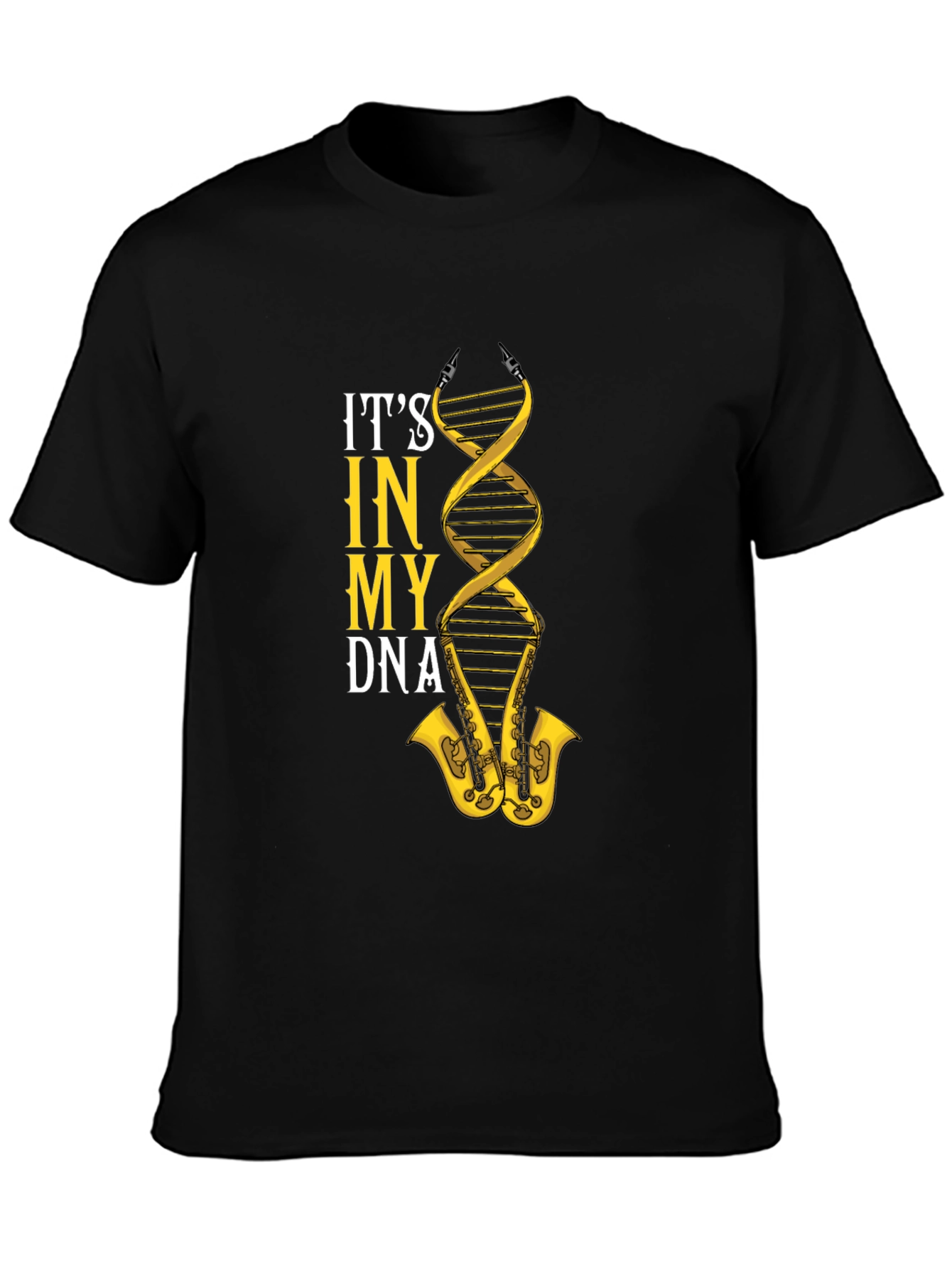 Black It's In My DNA Saxophone T-Shirt  view 3