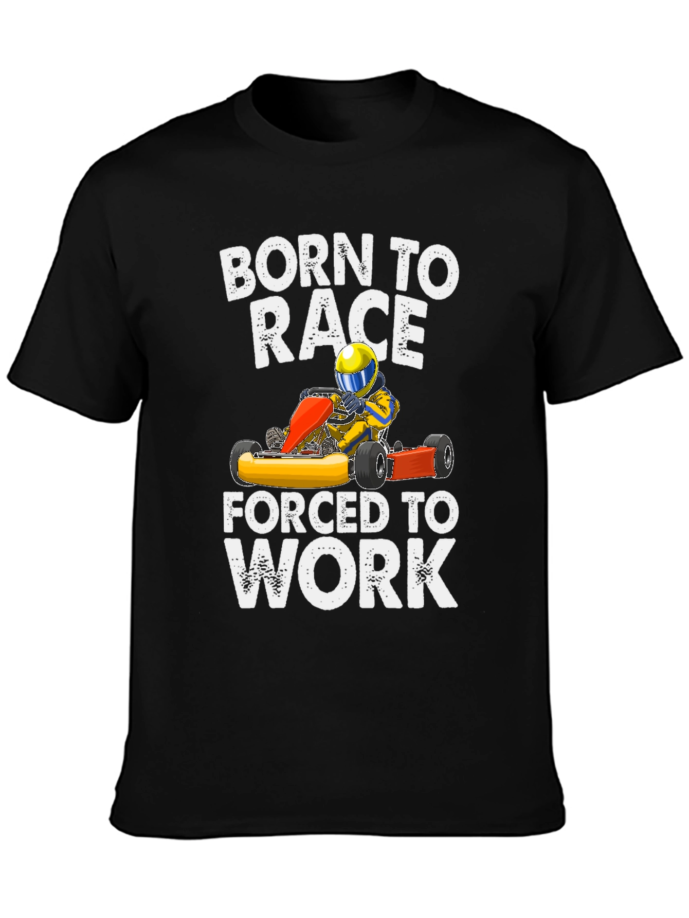 Black Born to Race T-Shirt - Racing Kart view 3