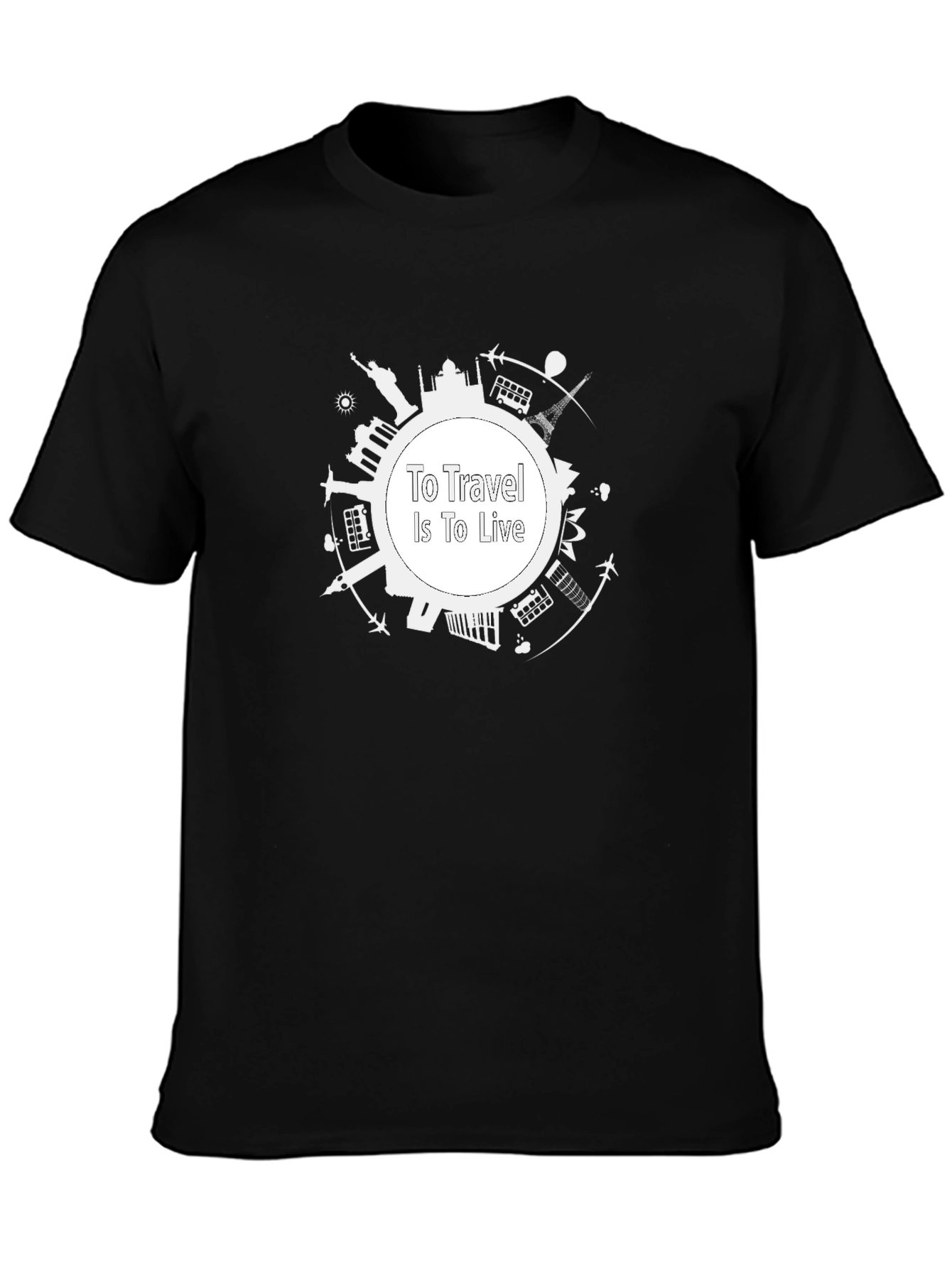 Black To Travel is To Live Black Graphic Tee view 3