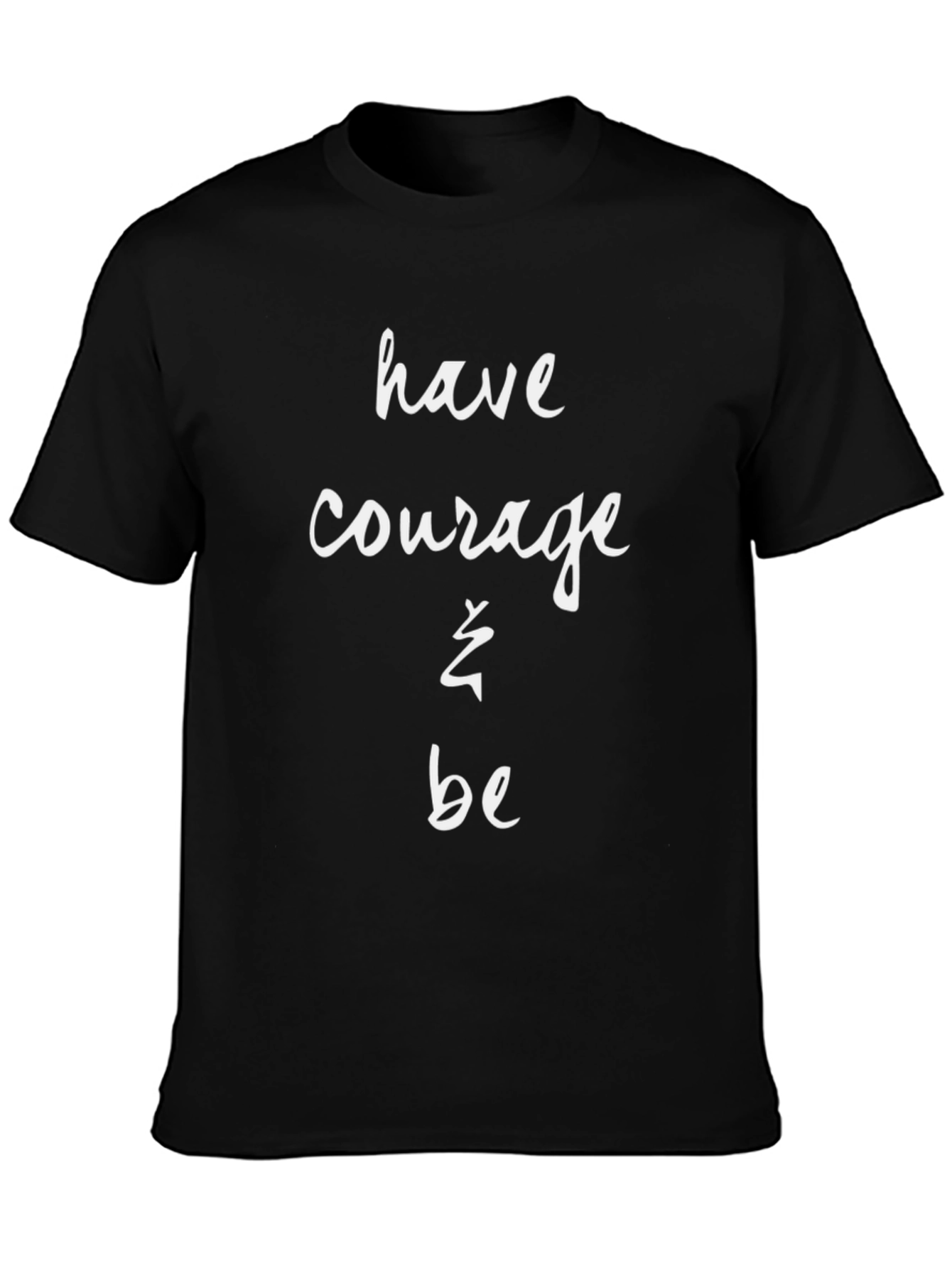 Black Courage Graphic Tee - Black Short Sleeve Cotton T-Shirt view 3