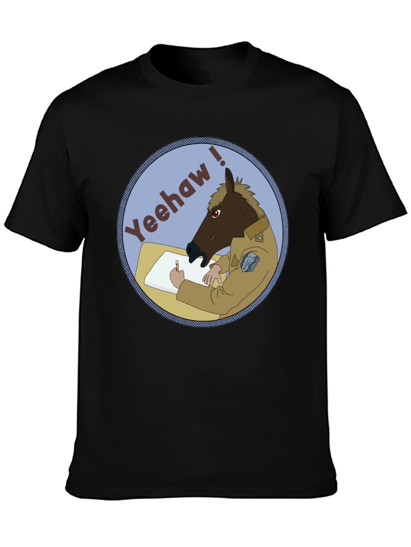 Black Yeehaw Horse T-Shirt - Funny Graphic Tee view 3