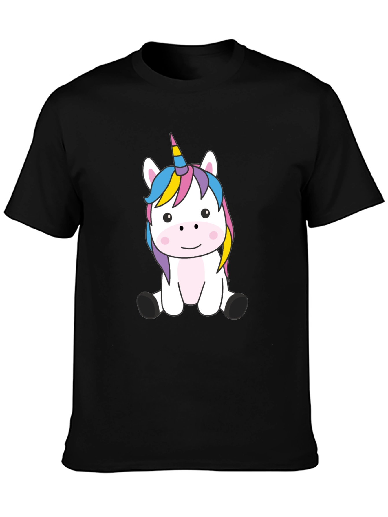 Black Unicorn Graphic Black T-Shirt view 3