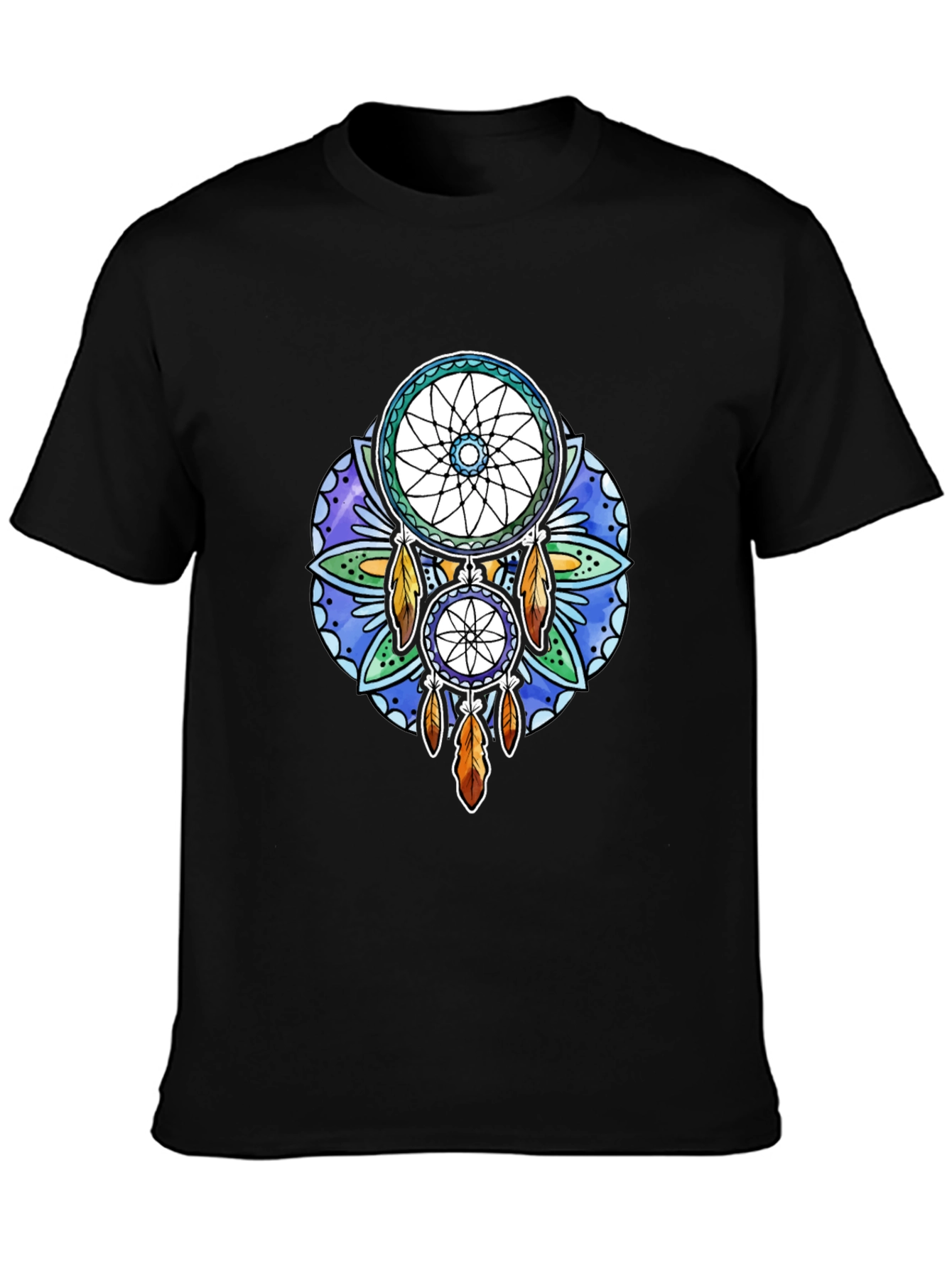 Black Dreamcatcher Graphic Black T-Shirt view 3