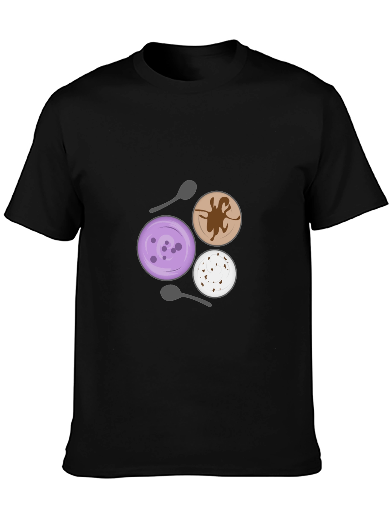 Black Dessert Lover T-Shirt - Unique Ice Cream Design view 3