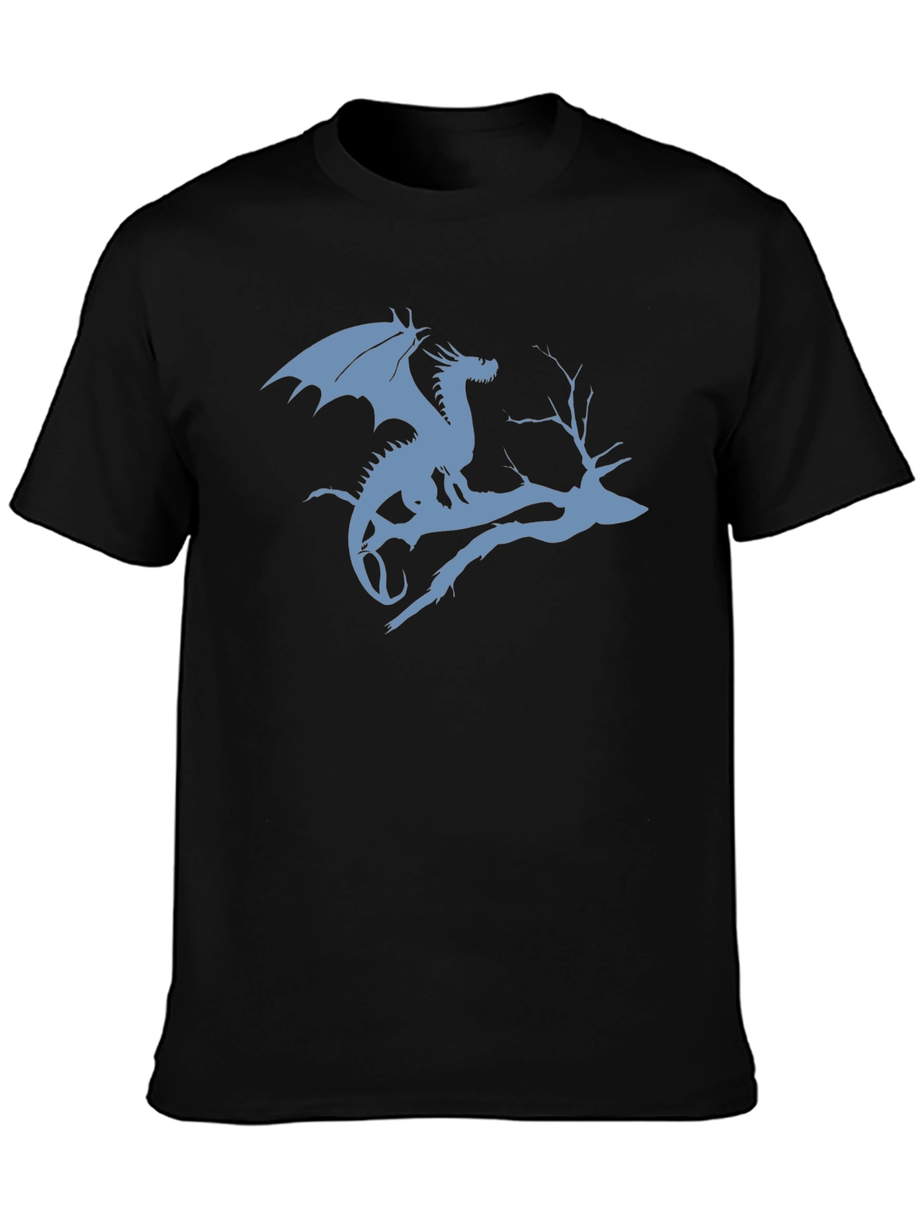 Black Dragon on Branch Graphic T-Shirt - Black view 3